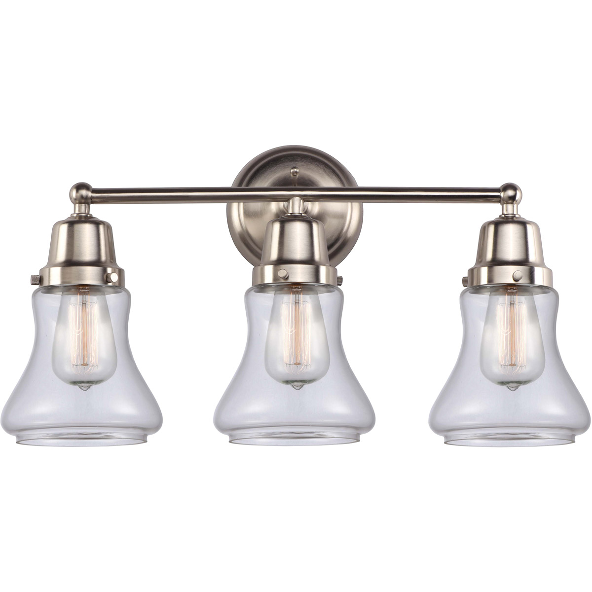 Aditi Bellmont 3 Light 22 inch Brushed Satin Nickel Bath Vanity Light Wall Light, Aditi