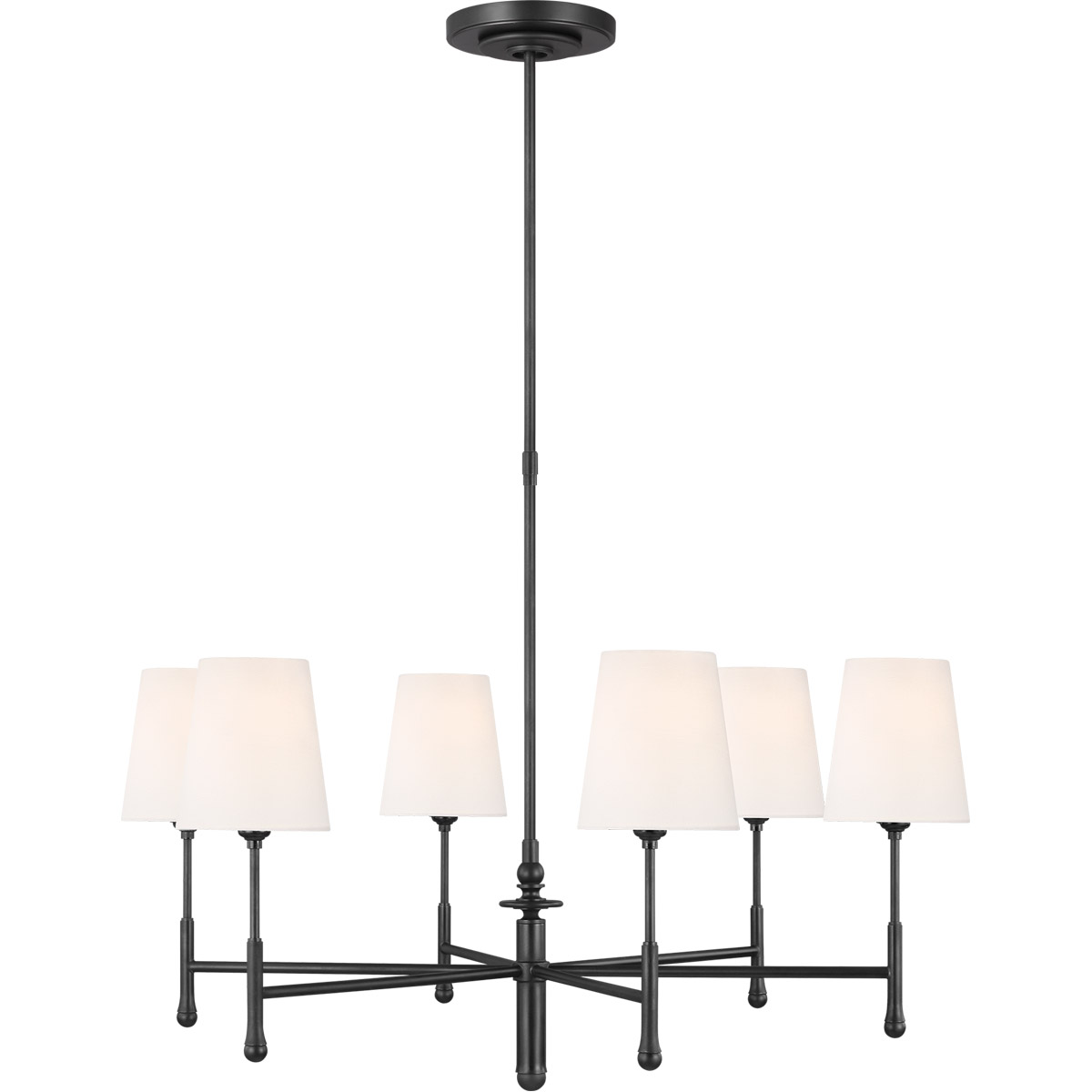 TOB by Thomas O'Brien Capri 6 Light 34 inch Aged Iron Chandelier Ceiling Light