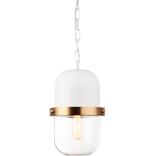 Tillie 1 Light 7.13 inch White Pendant Ceiling Light in White and Clear