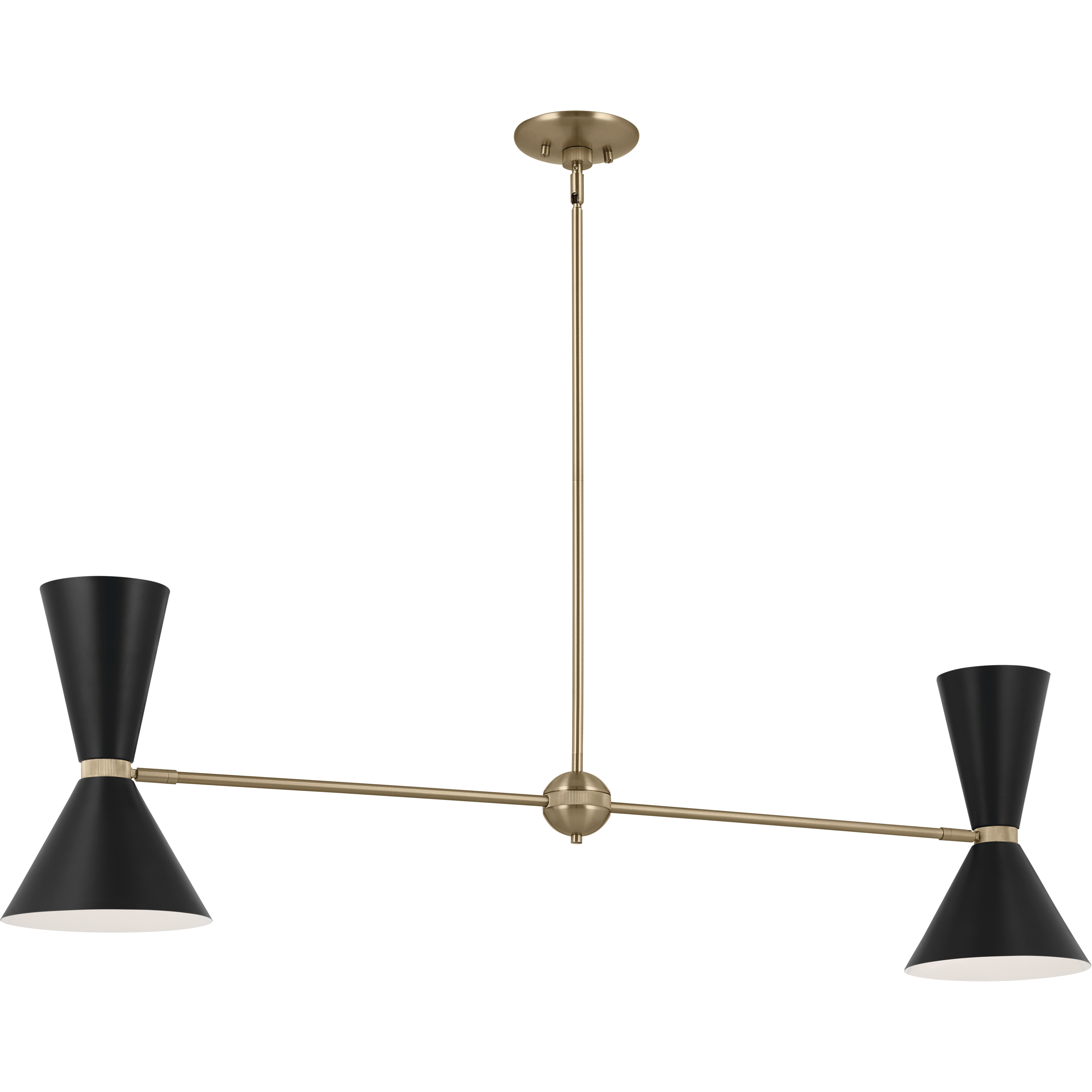 Phix LED 8.75 inch Champagne Bronze with Black Chandelier Linear Ceiling Light