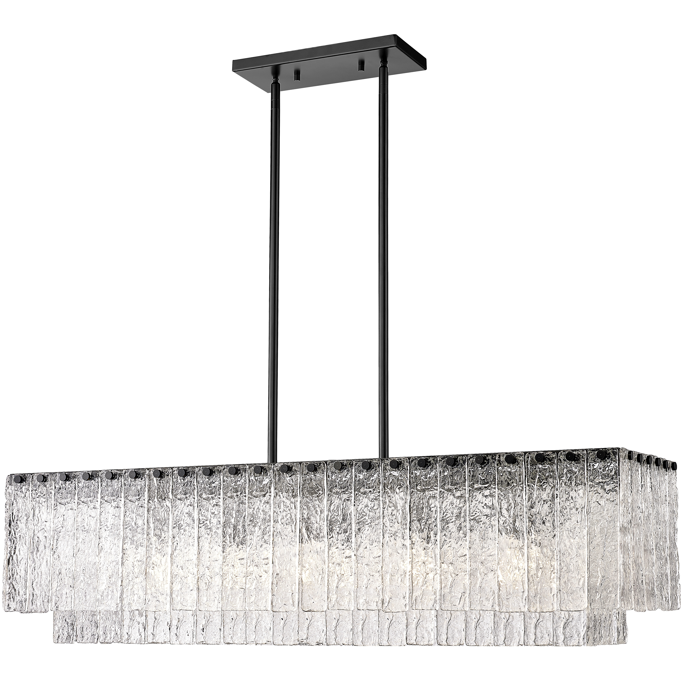 Glacier Linear Chandelier Ceiling Light in Matte Black