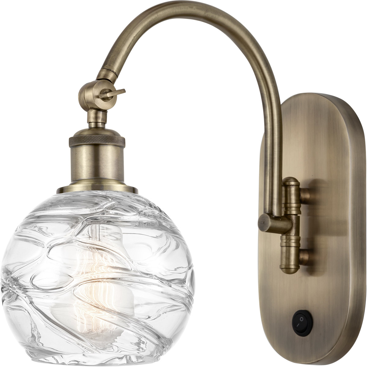 Ballston Athens Deco Swirl 1 Light 6 inch Antique Brass Sconce Wall Light