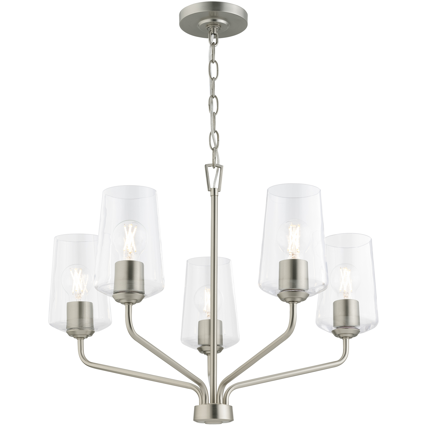 Celino 5 Light 26 inch Brushed Nickel Chandelier Ceiling Light
