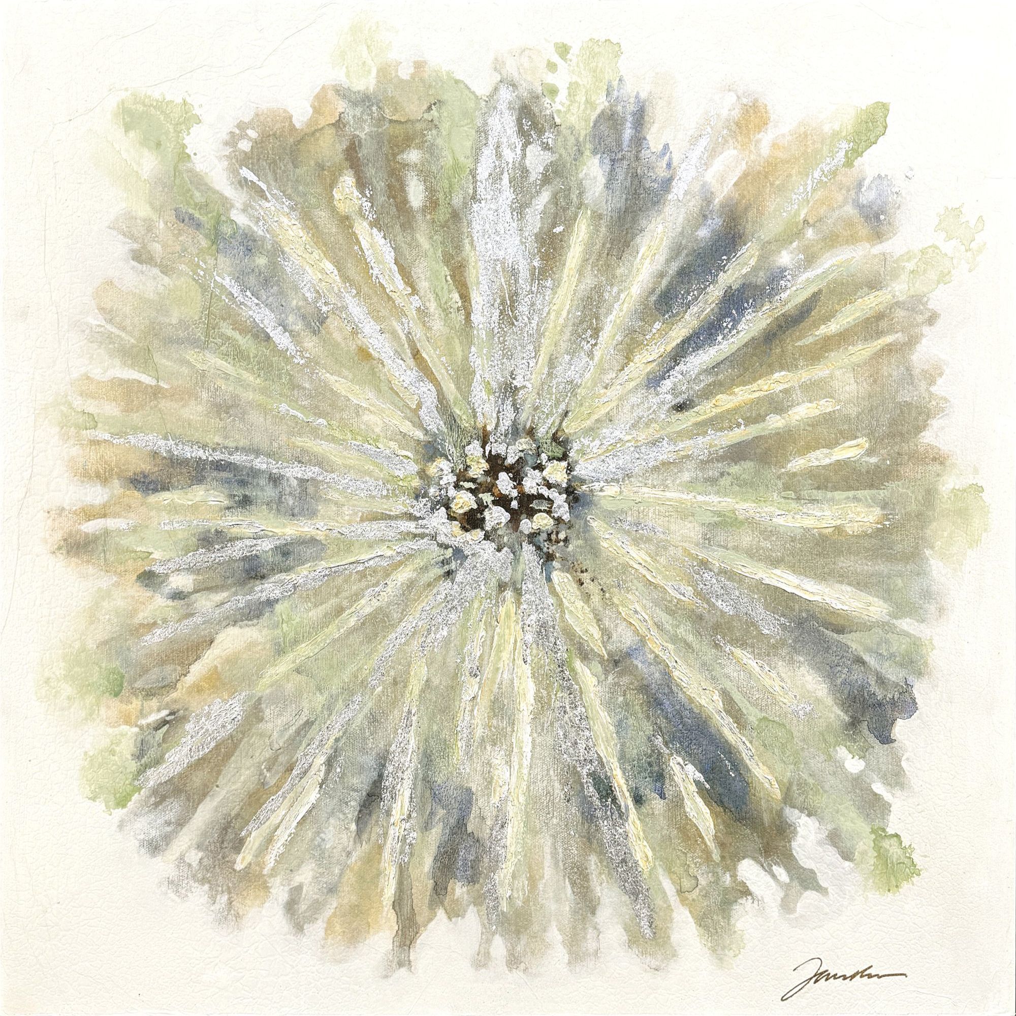 Dandelion Wall Green and Beige and Multi and Yellow Wall Sculpture, The Studio