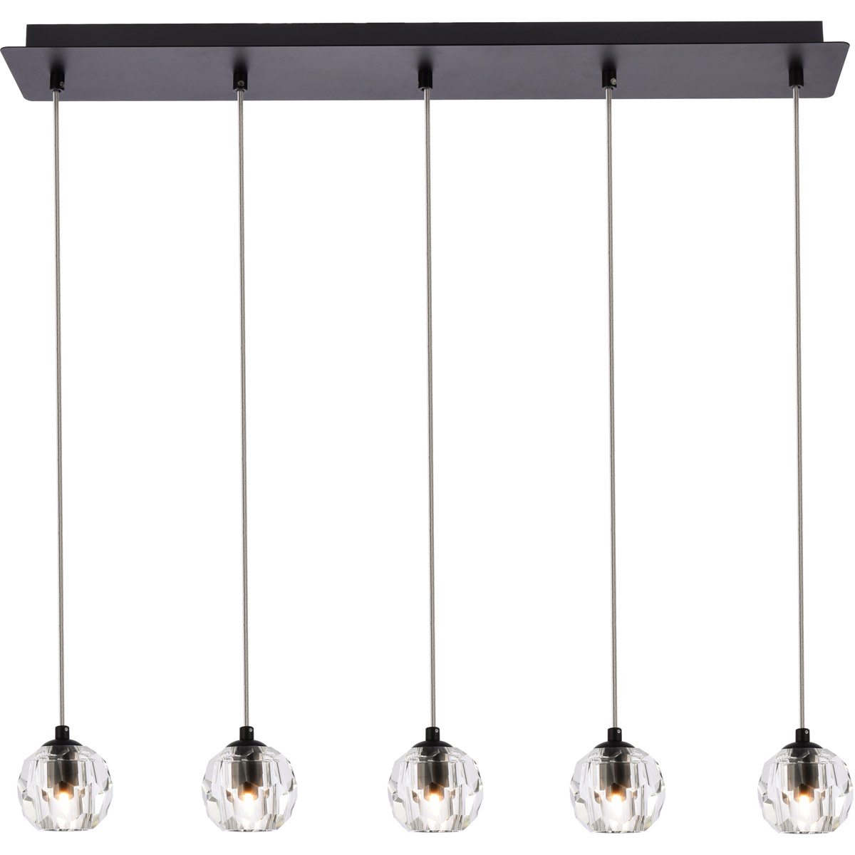 Eren 5 Light 32 inch Black Linear Pendant Ceiling Light