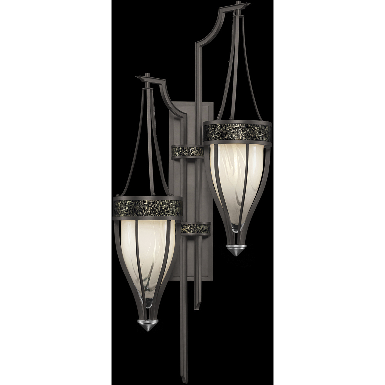 Mirage 2 Light 17.25 inch Black Sconce Wall Light
