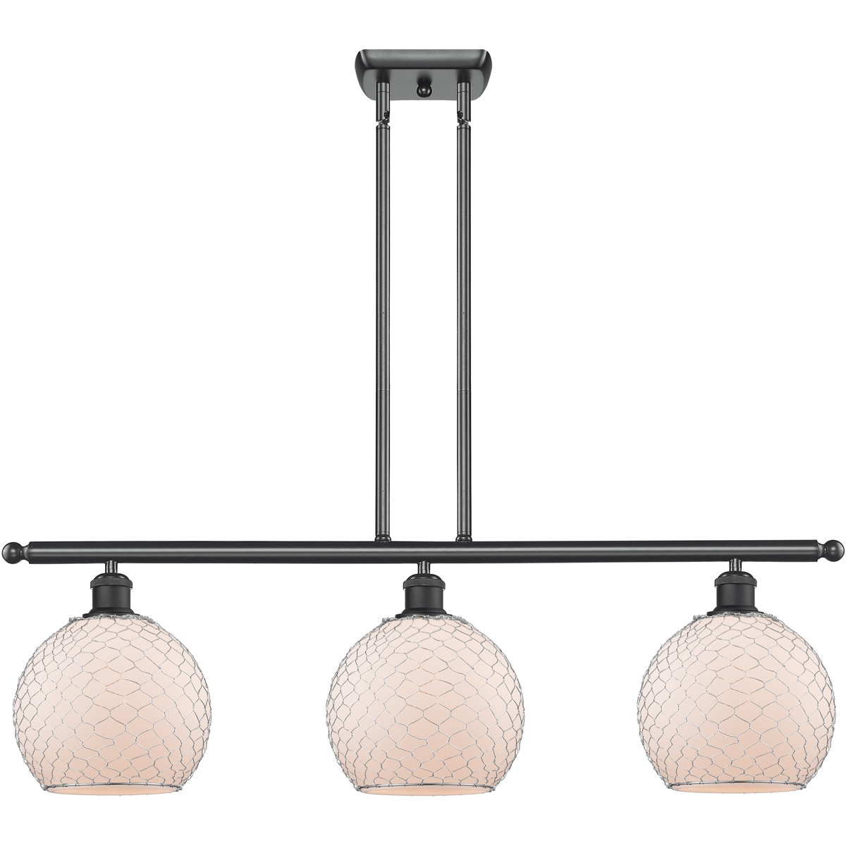 Ballston Farmhouse Chicken Wire LED 36 inch Matte Black Island Light Ceiling Light, Ballston