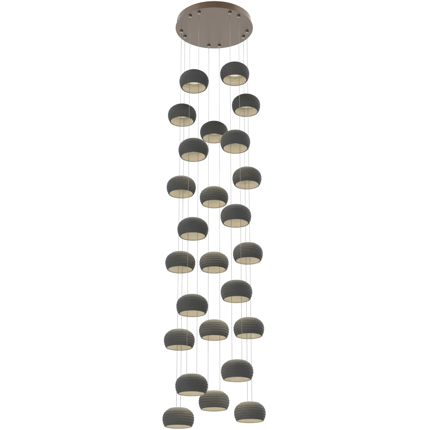 Torno LED 20 inch Burnished Bronze with Charcoal Stack Multi-Pendant Ceiling Light