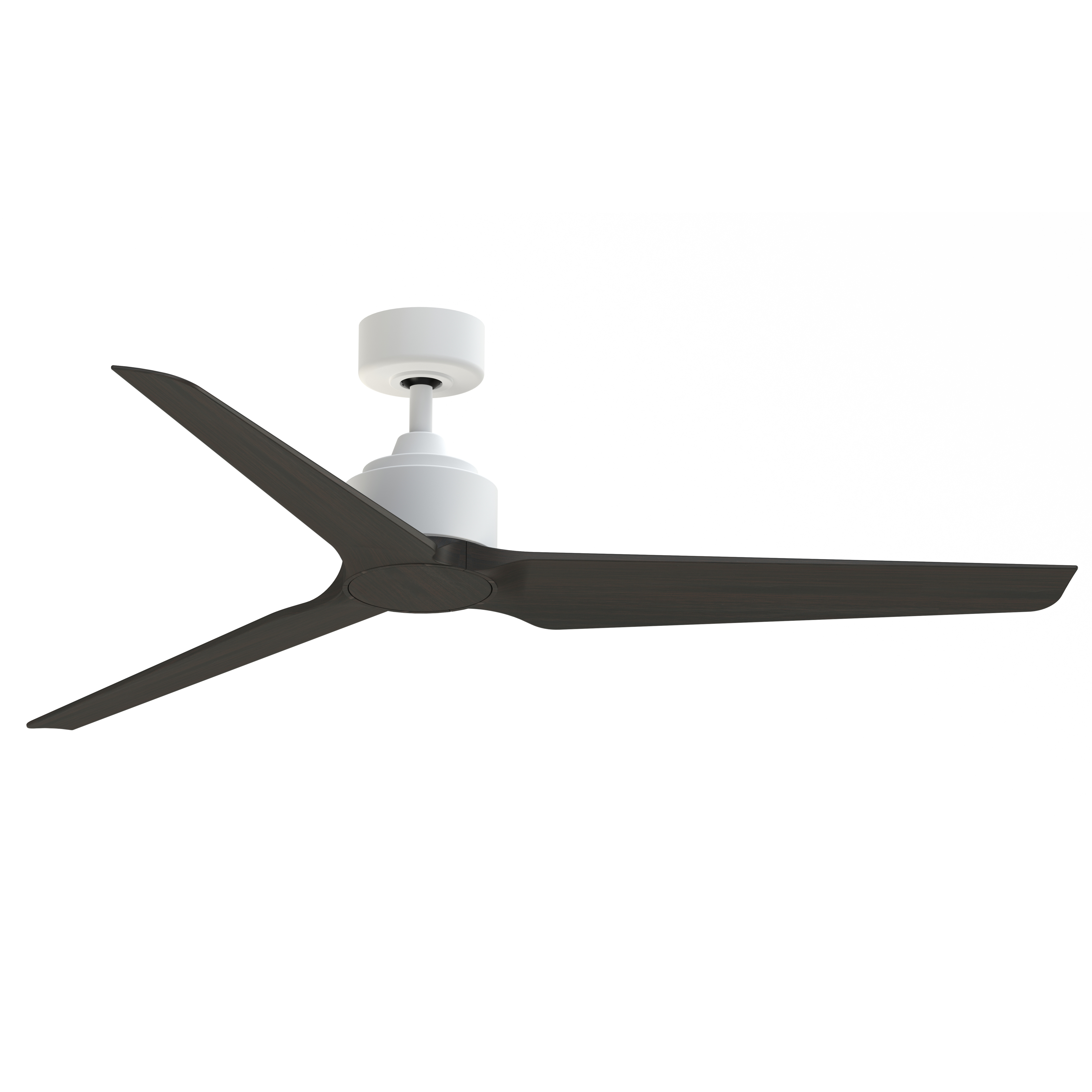 TriAire Custom 56 inch Matte White with Dark Walnut Blades Indoor/Outdoor Smart Ceiling Fan, Kit