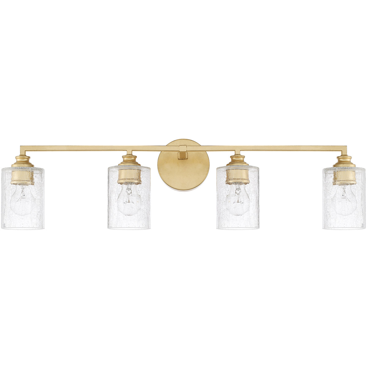 Milan 4 Light 33 inch Capital Gold Vanity Light Wall Light