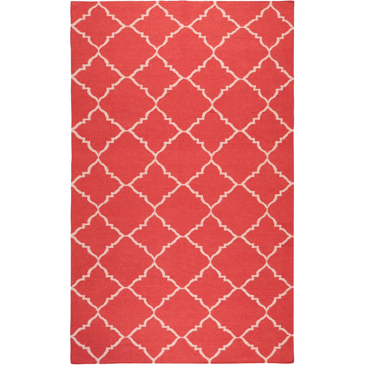 Frontier 96 X 60 inch Bright Red, Ivory Rug