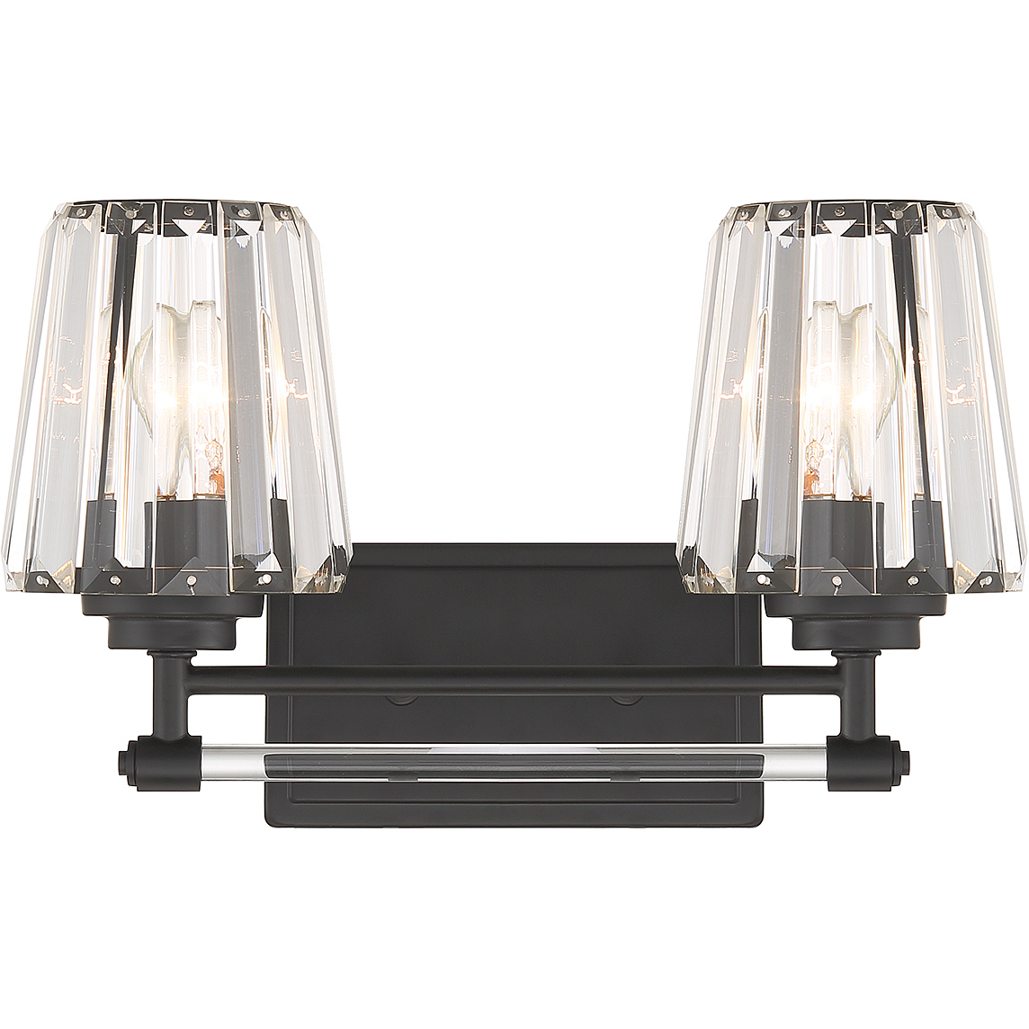Garnet 2 Light 16 inch Black Bathroom Vanity Light Wall Light