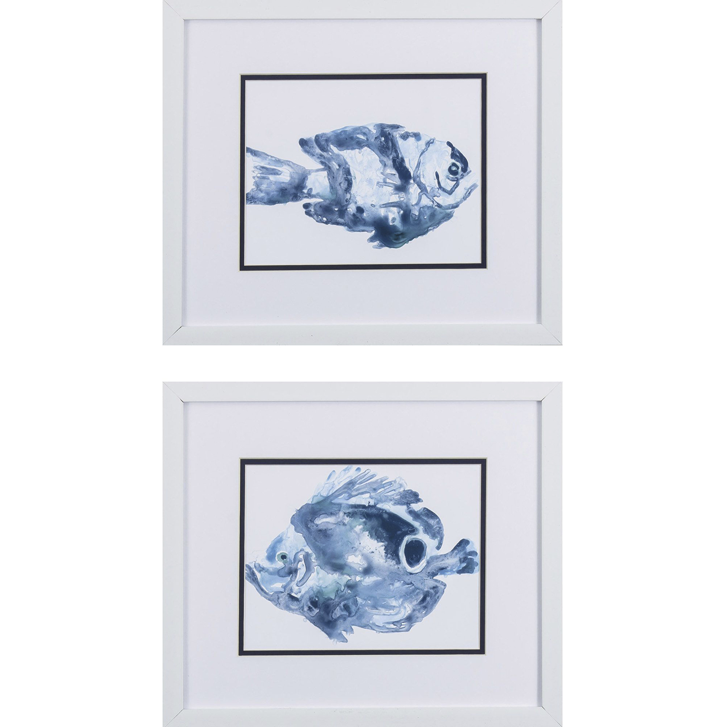 Blue Ocean Fish Blue and Teal and Turquoise Framed Art, Propac
