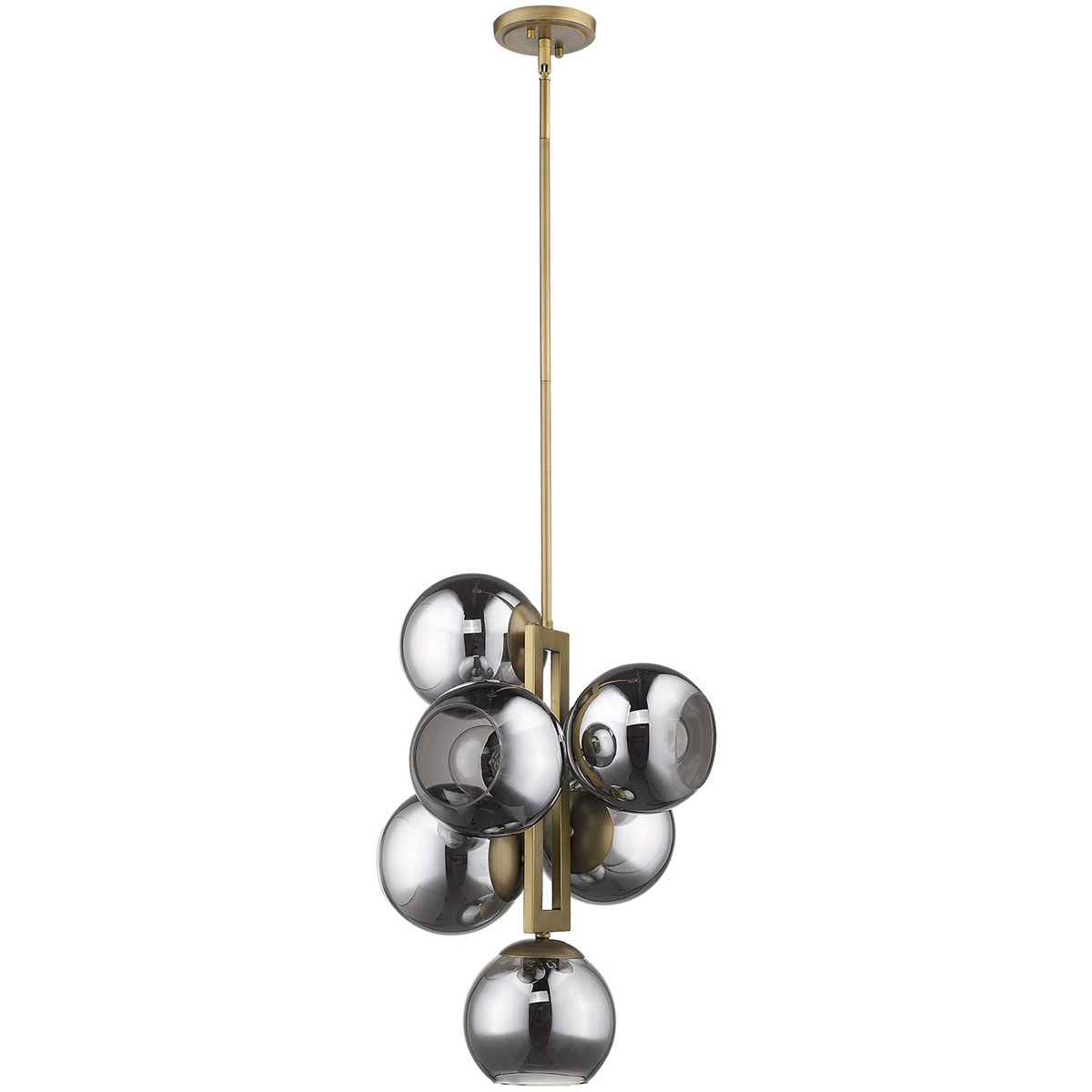 Lunette 6 Light 14 inch Aged Brass Pendant Ceiling Light