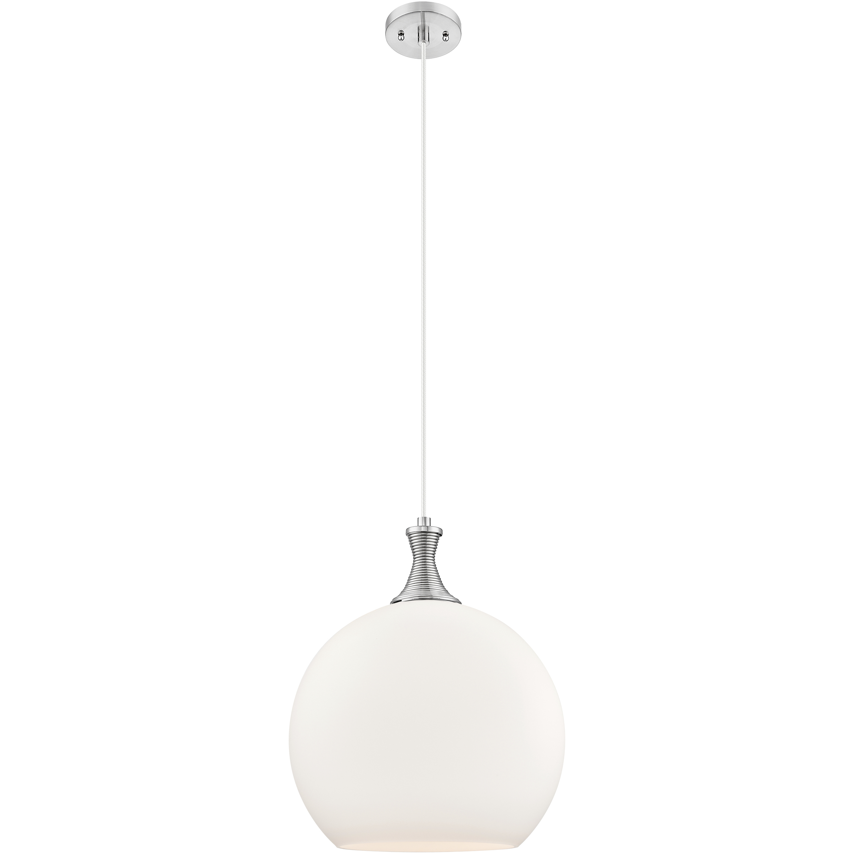 Astor 1 Light 14 inch Satin Nickel Pendant Ceiling Light in Matte White Glass