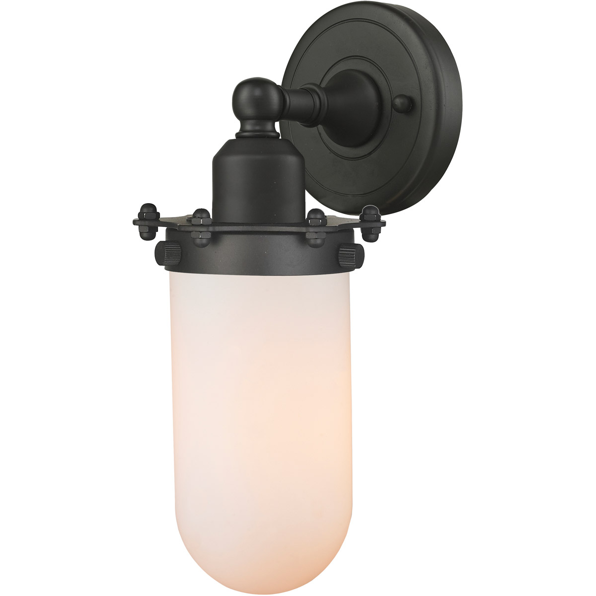 Austere Centri 1 Light 5 inch Oil Rubbed Bronze Sconce Wall Light in Incandescent, Matte White Glass, Austere