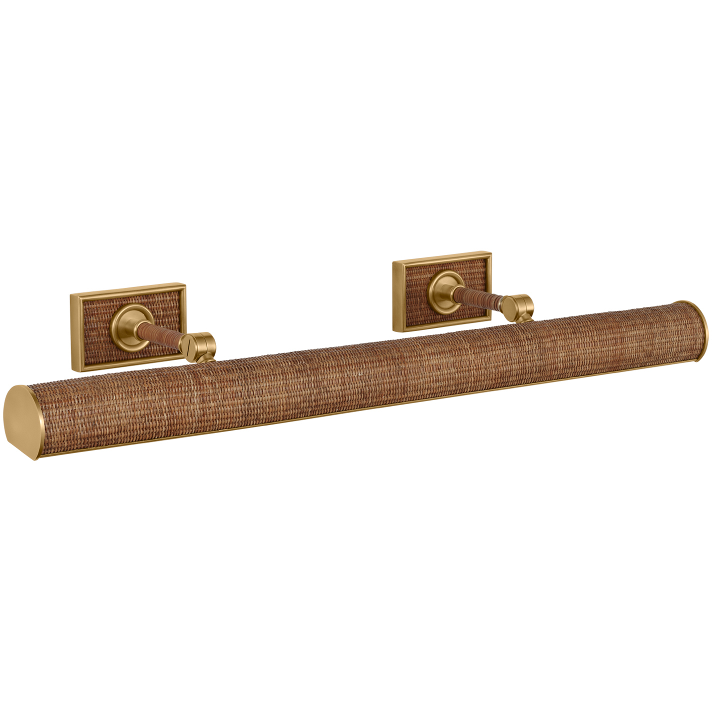 Chapman & Myers Halwell 16 watt 30 inch Antique-Burnished Brass and Natural Woven Rattan Picture Light Wall Light