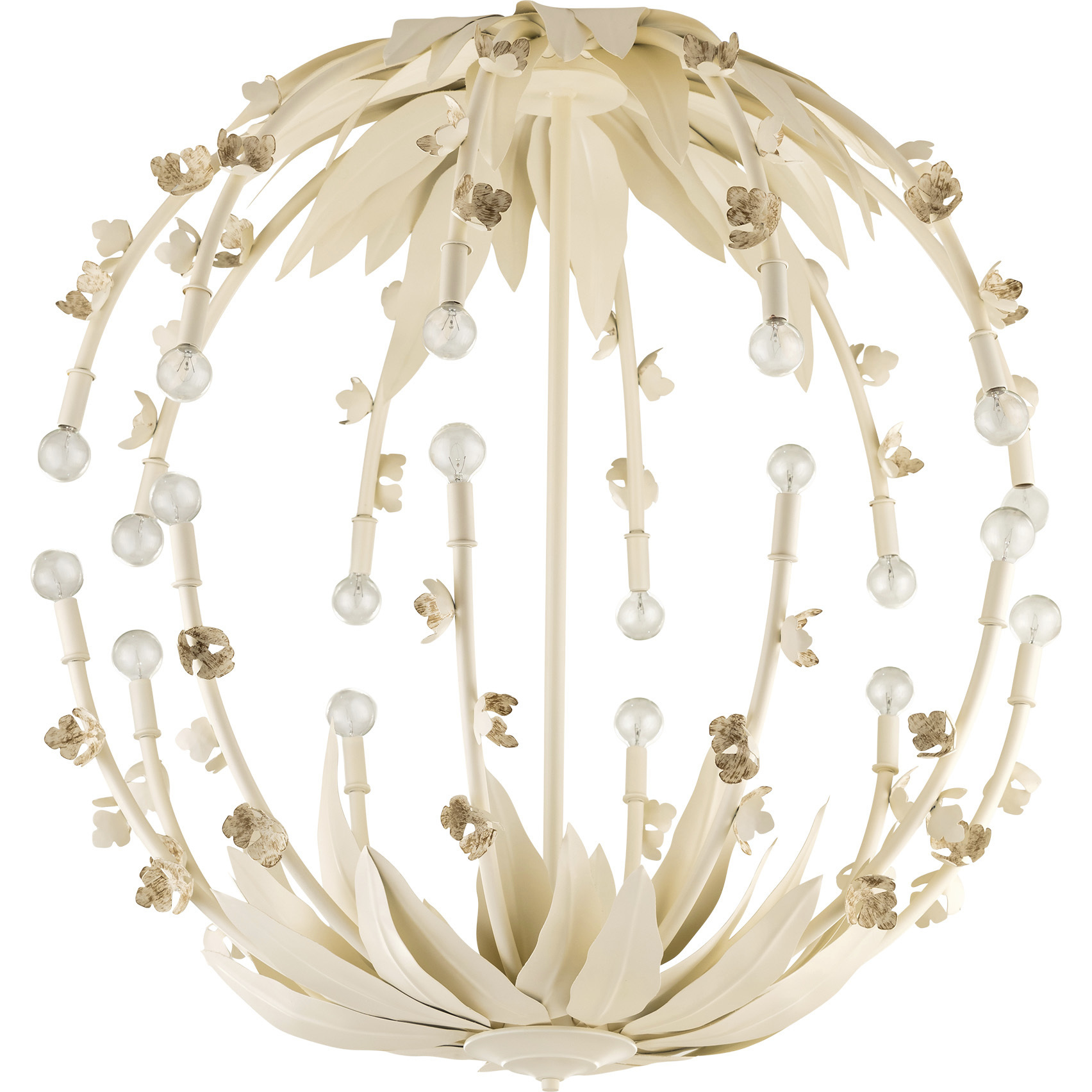 Lowcountry 20 Light Heirlom White and Vanilla Sand Chandelier Ceiling Light