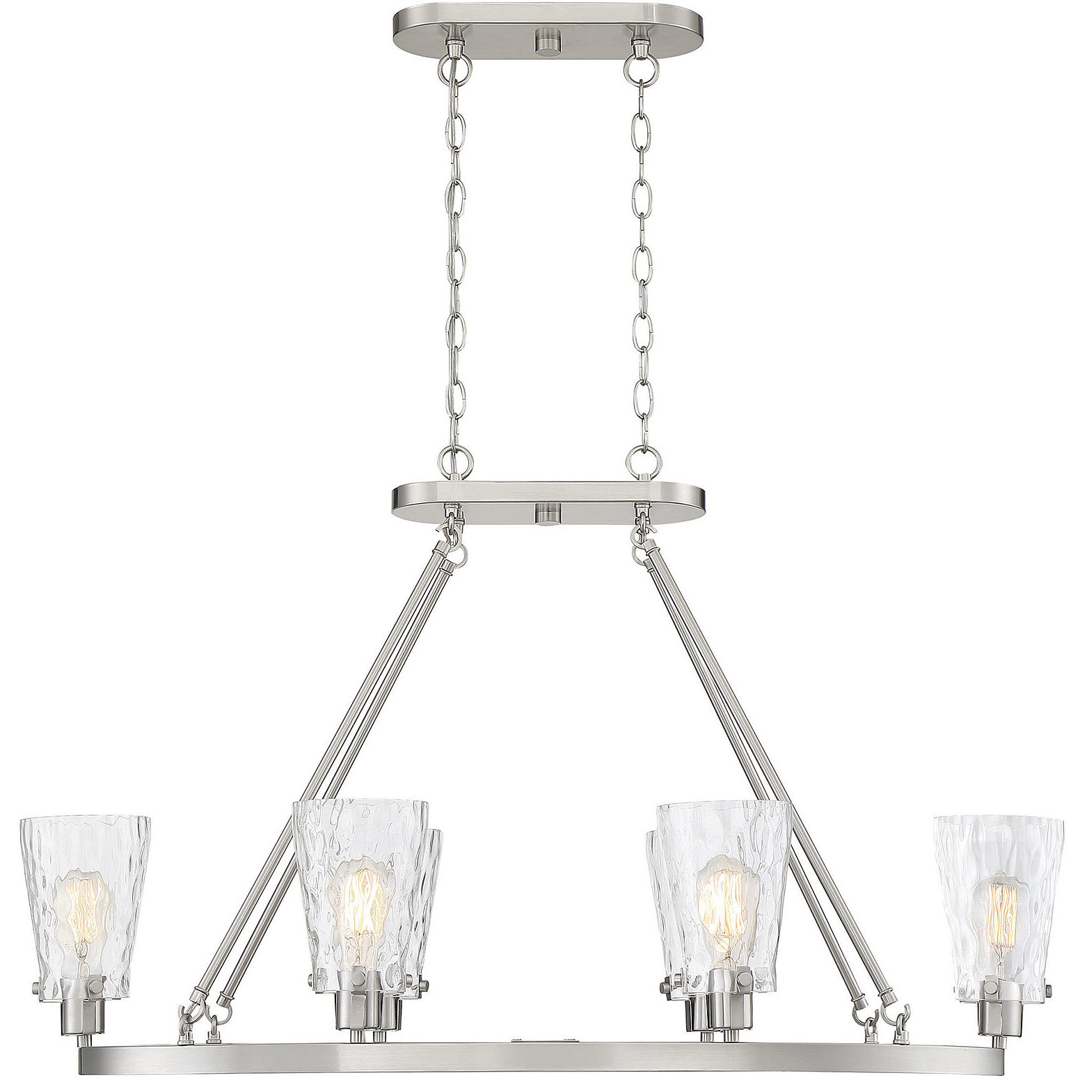 Vaughan 6 Light 38 inch Satin Nickel Linear Chandelier Ceiling Light