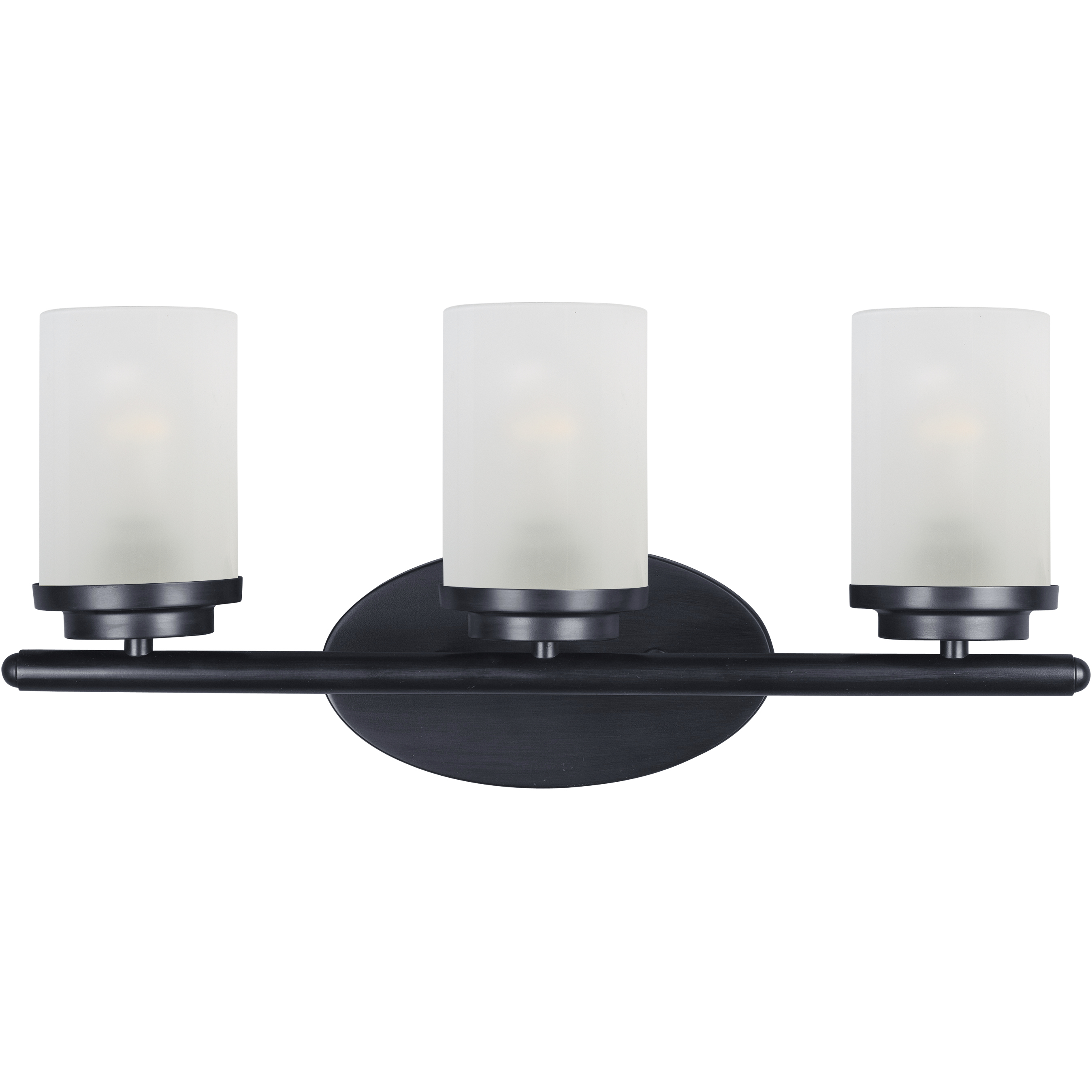 Corona 3 Light 19.25 inch Black Bath Vanity Wall Light in Frosted
