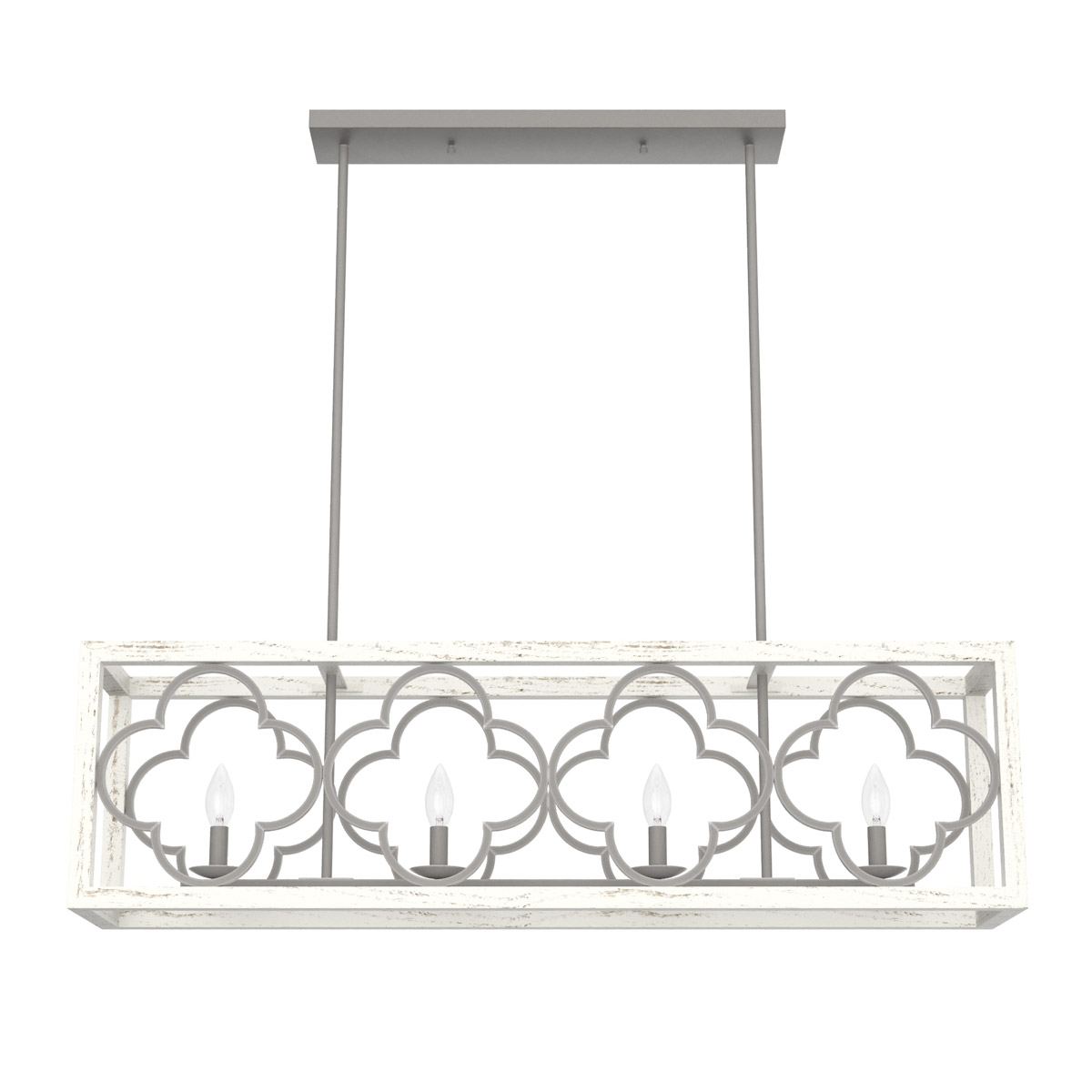 Gablecrest 4 Light Painted Concrete Linear Chandelier Ceiling Light