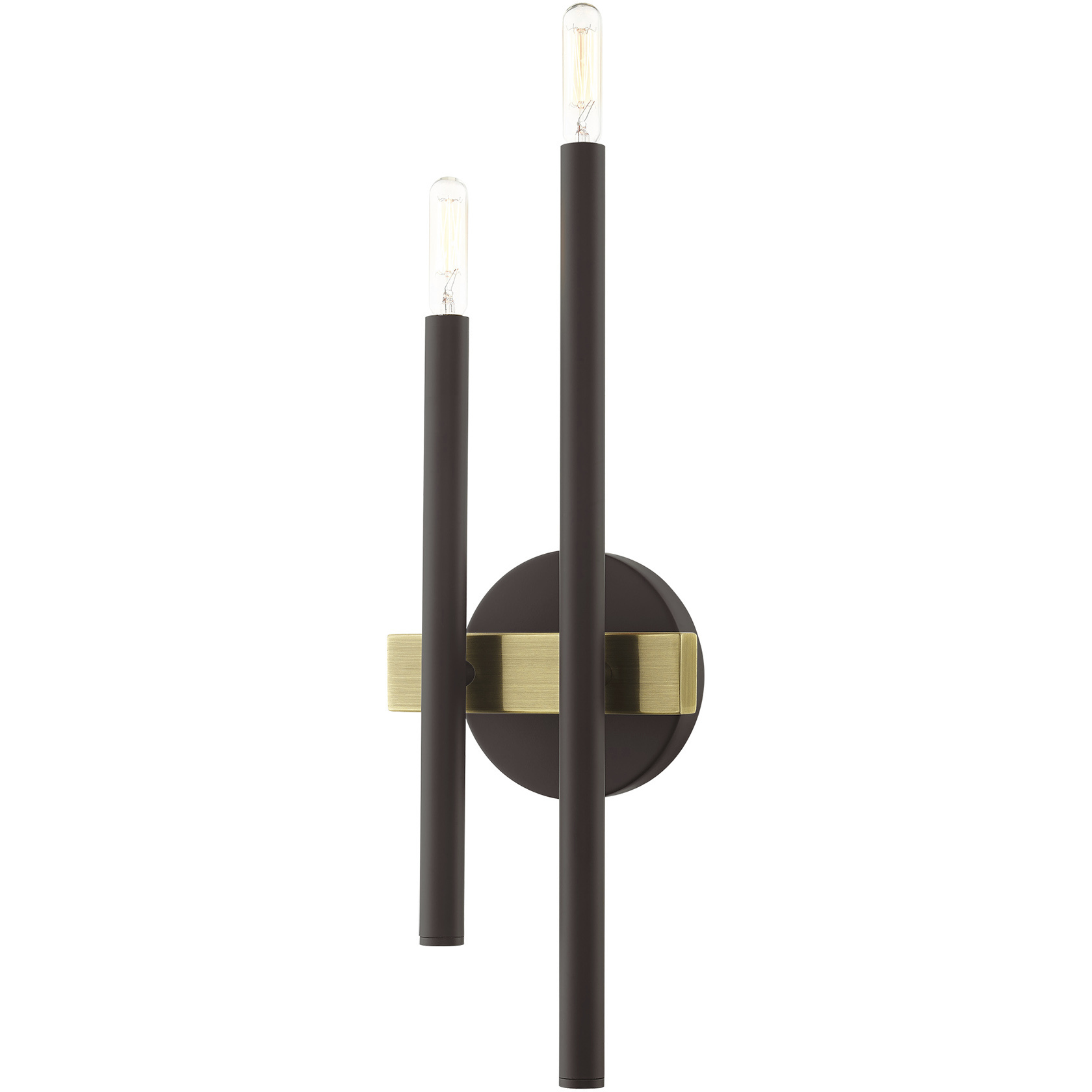 Denmark 2 Light 6.5 inch Bronze with Antique Brass Accents ADA ADA Double Sconce Wall Light