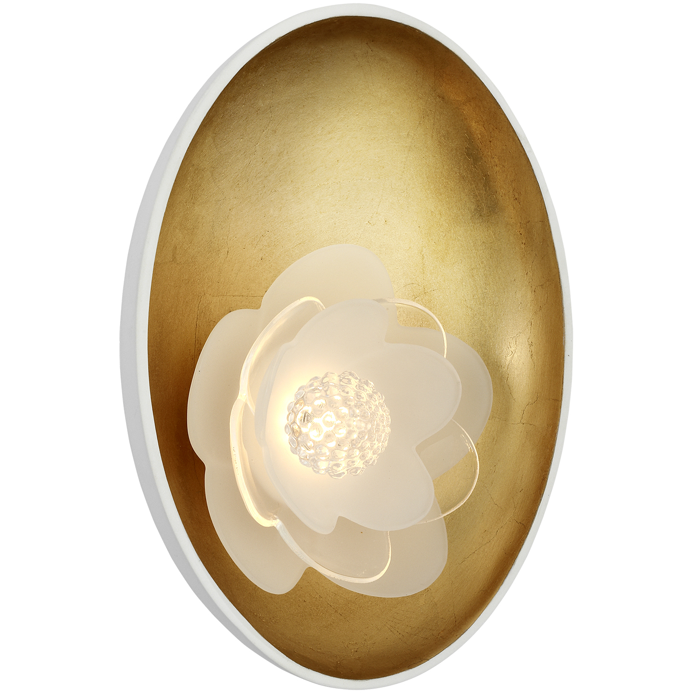Barbara Barry Petaluma LED 5.25 inch Matte White and Gild ADA Reflector Sconce Wall Light