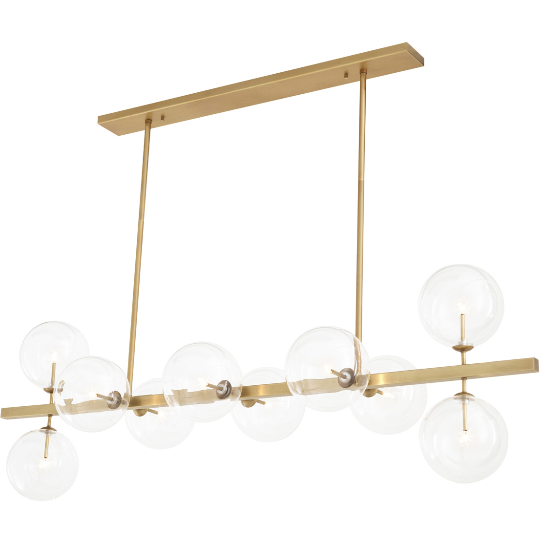 Largo 10 Light 20.47 inch Antique Brass and Clear Glass Chandelier Ceiling Light