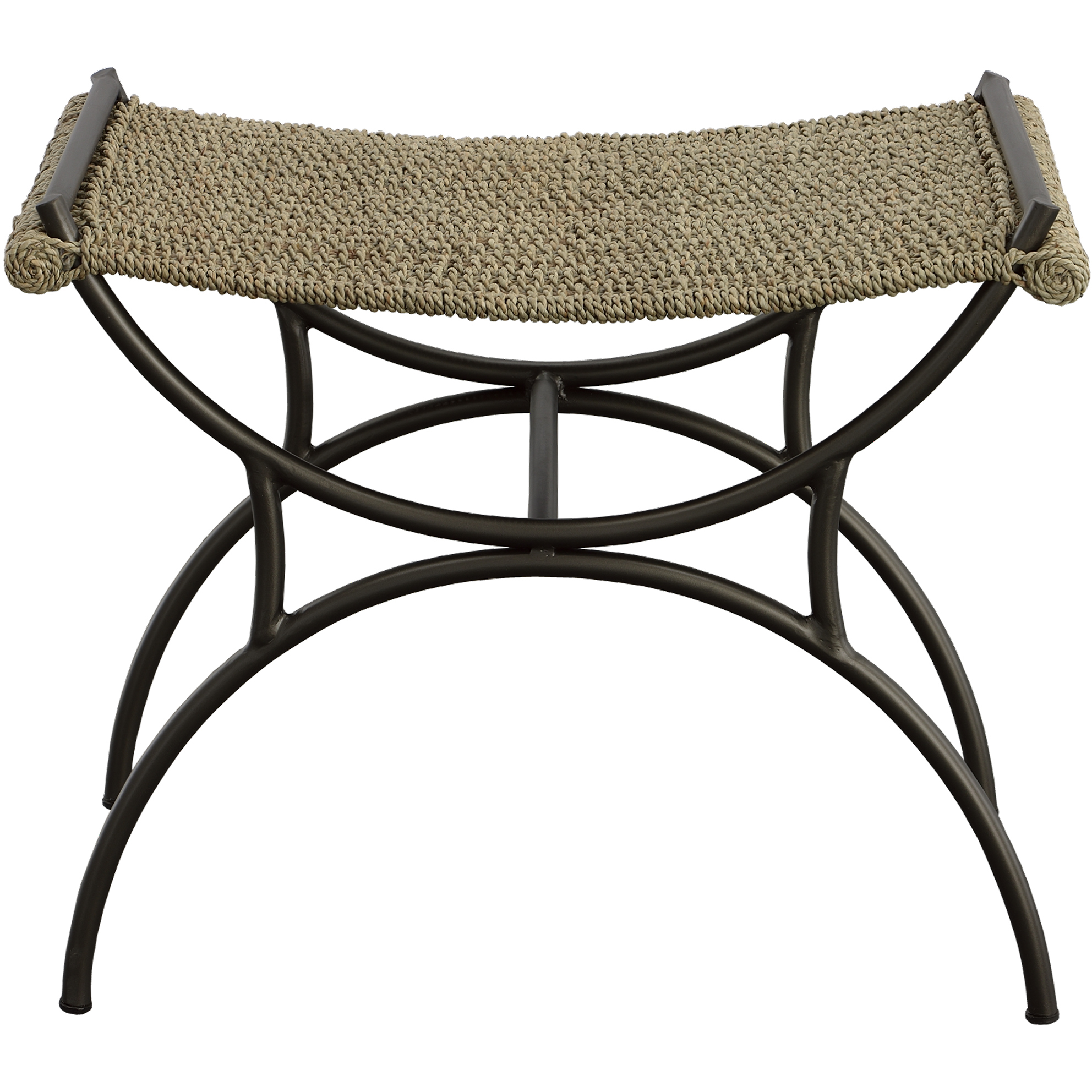 Playa Natural Seagrass and Brushed Gunmetal Bench