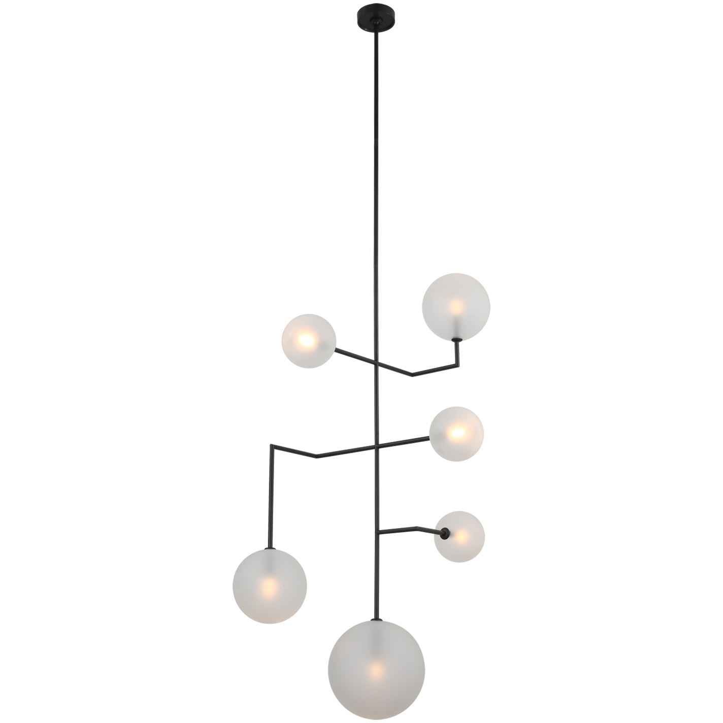 AERIN Linnea LED 26 inch Modern Iron Entry Chandelier Ceiling Light in Soft Etched Glass