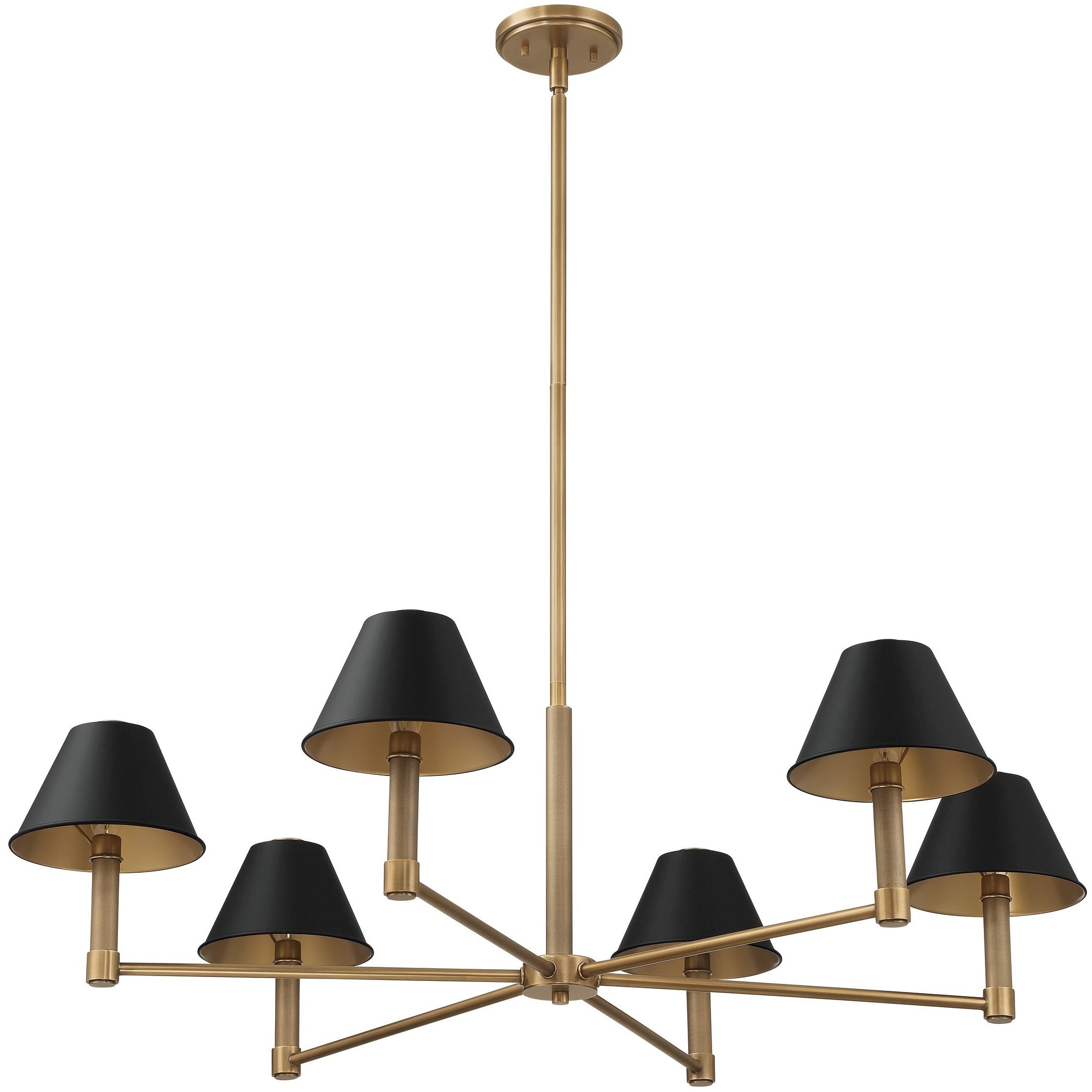 Mcgill 6 Light 40 inch Natural Brass Chandelier Ceiling Light
