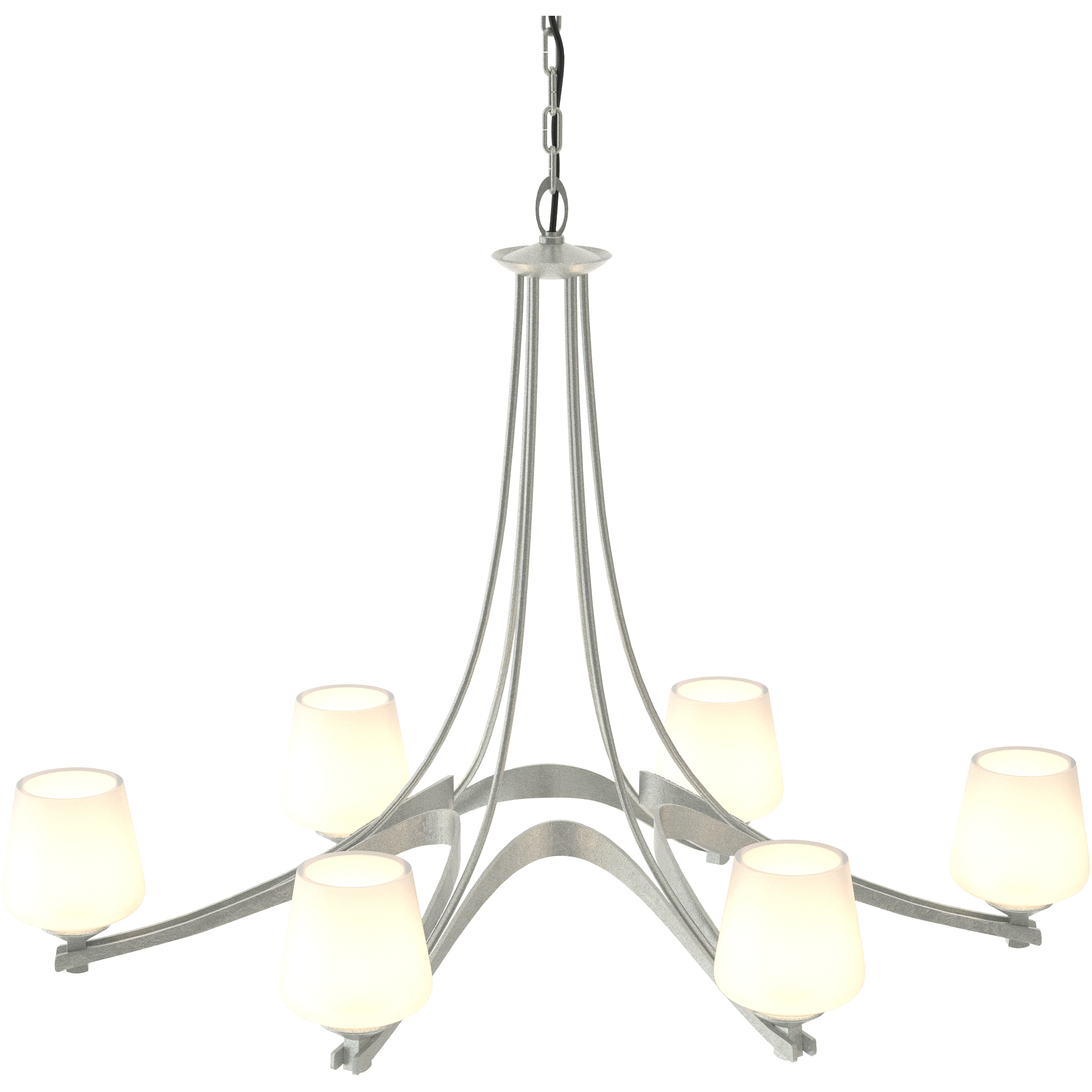 Ribbon 6 Light 38.5 inch Vintage Platinum Chandelier Ceiling Light, Oval