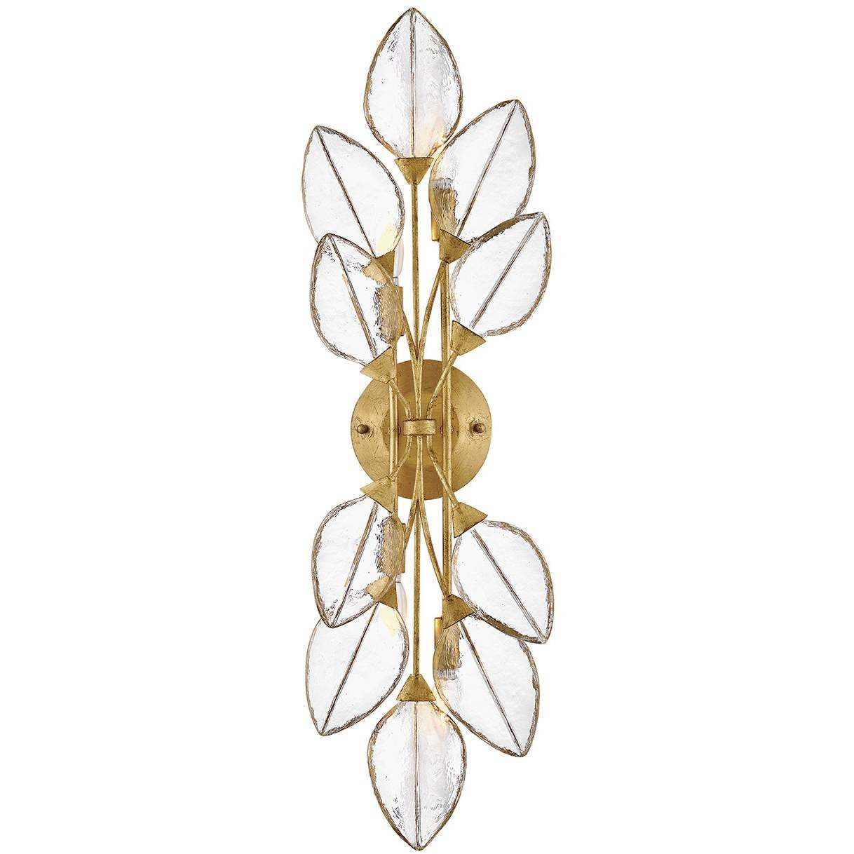 Amira 4 Light 10 inch Distressed Brass Sconce Wall Light