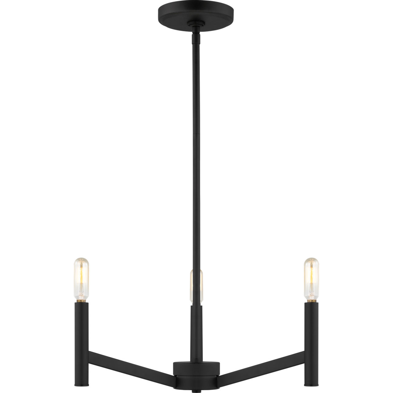 Vector 3 Light 18 inch Midnight Black Chandelier Ceiling Light