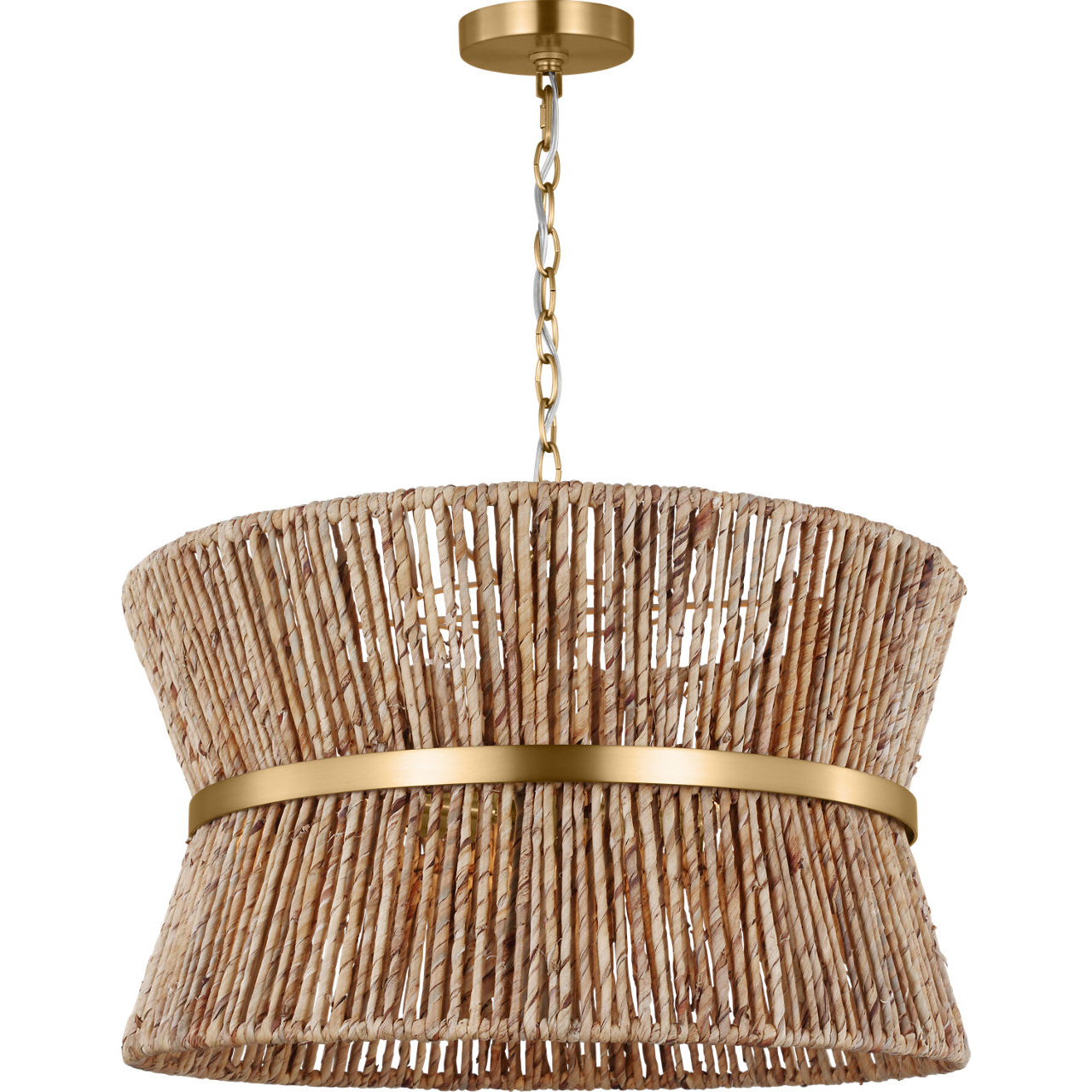 Drew & Jonathan Thurlo 3 Light 24 inch Satin Brass Hanging Shade Pendant Ceiling Light