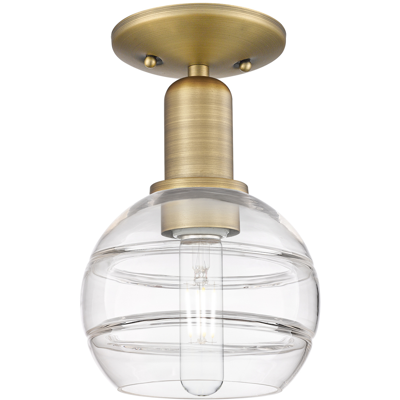 Arcadia Rochester 1 Light 5.88 inch Brushed Brass Semi-Flush Mount Ceiling Light