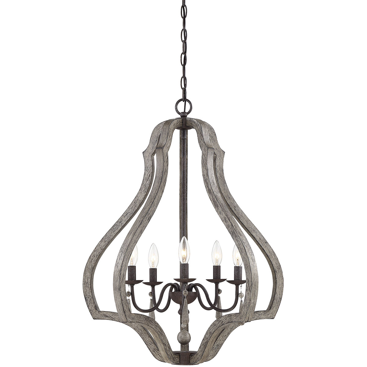 Kenwood 5 Light 24 inch Weathered Ash Pendant Ceiling Light