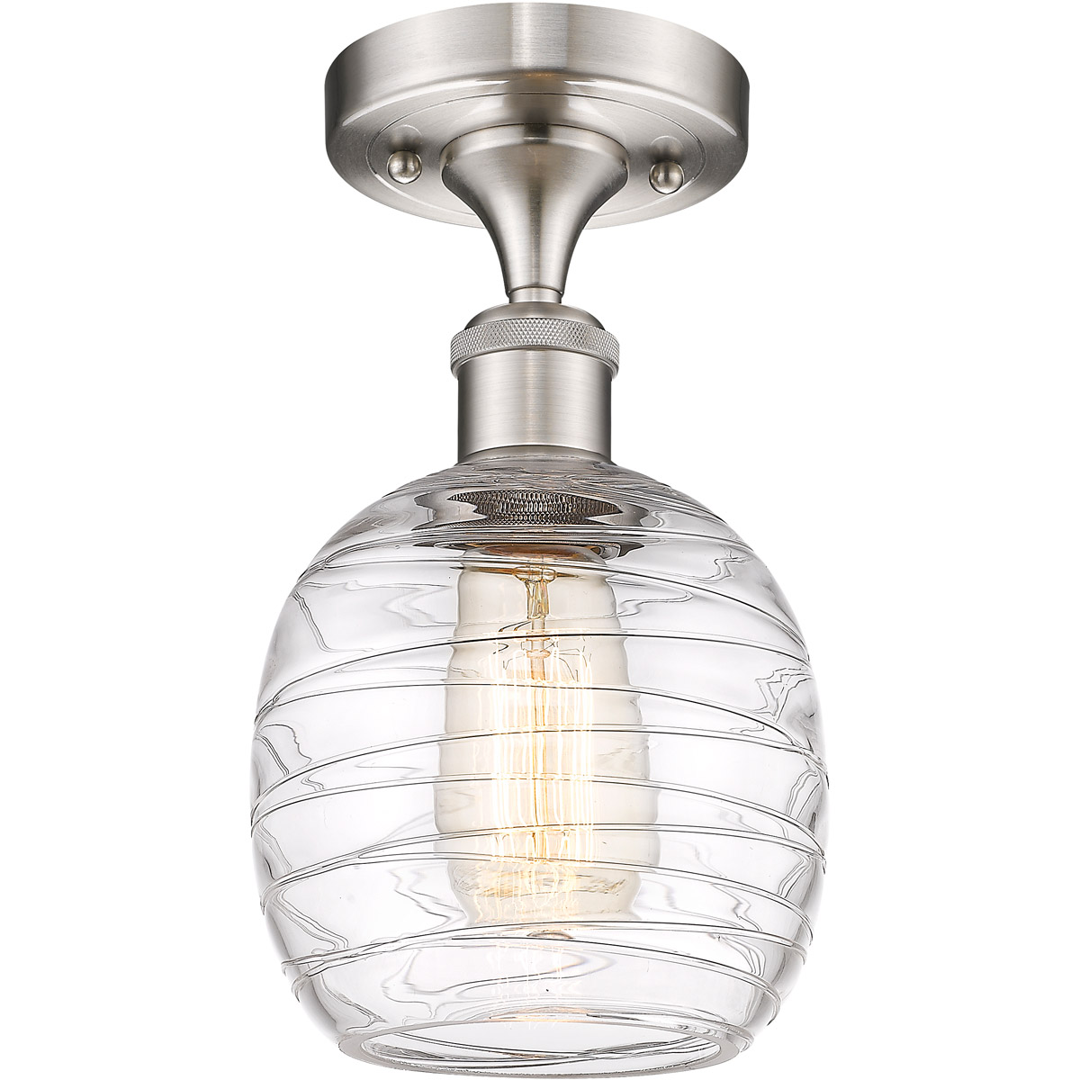 Ballston Belfast 1 Light 6 inch Brushed Satin Nickel Semi-Flush Mount Ceiling Light