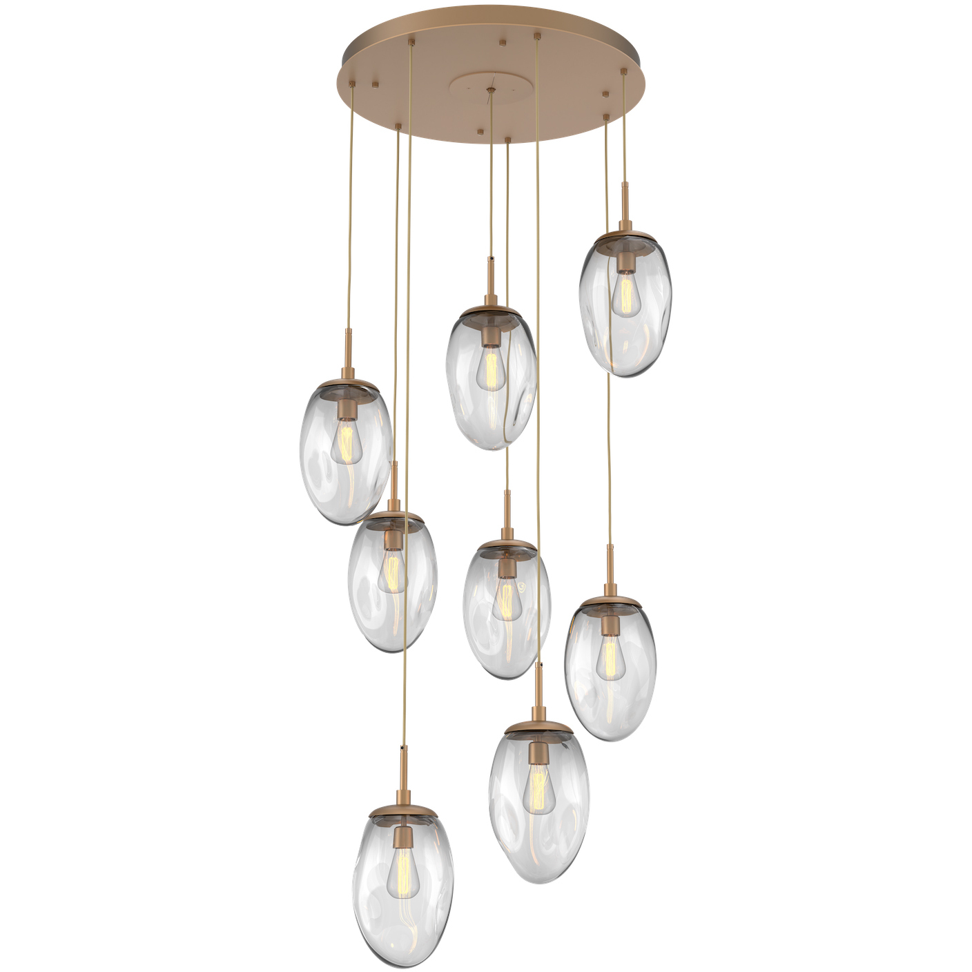 Meteo Incandescent 8 Light Novel Brass Chandelier Ceiling Light, Round Multi-Pendant