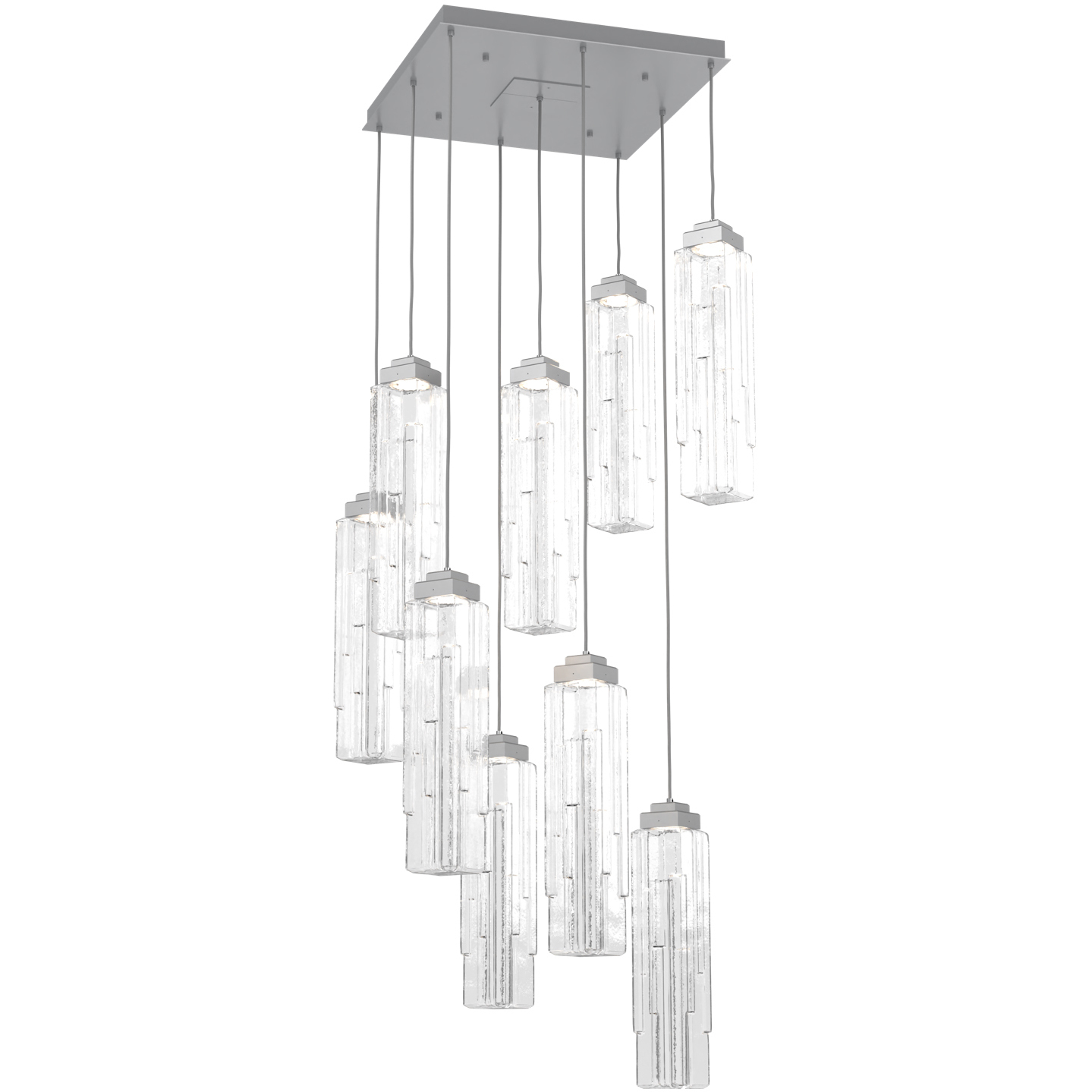 Ledgestone LED 26.1 inch Classic Silver Chandelier Ceiling Light, Square Multi-Port