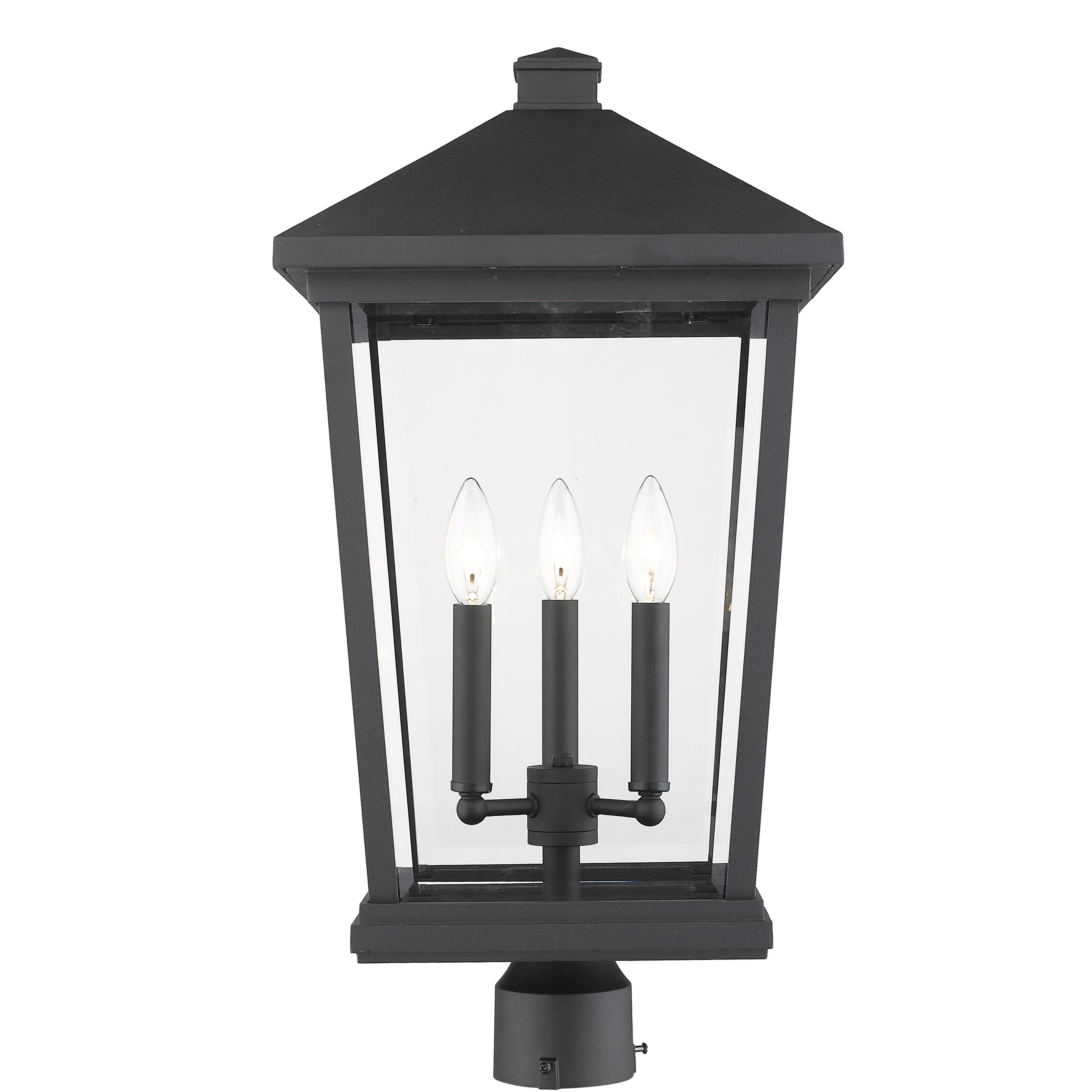 Beacon 3 Light 23.5 inch Black Outdoor Post Mount Fixture