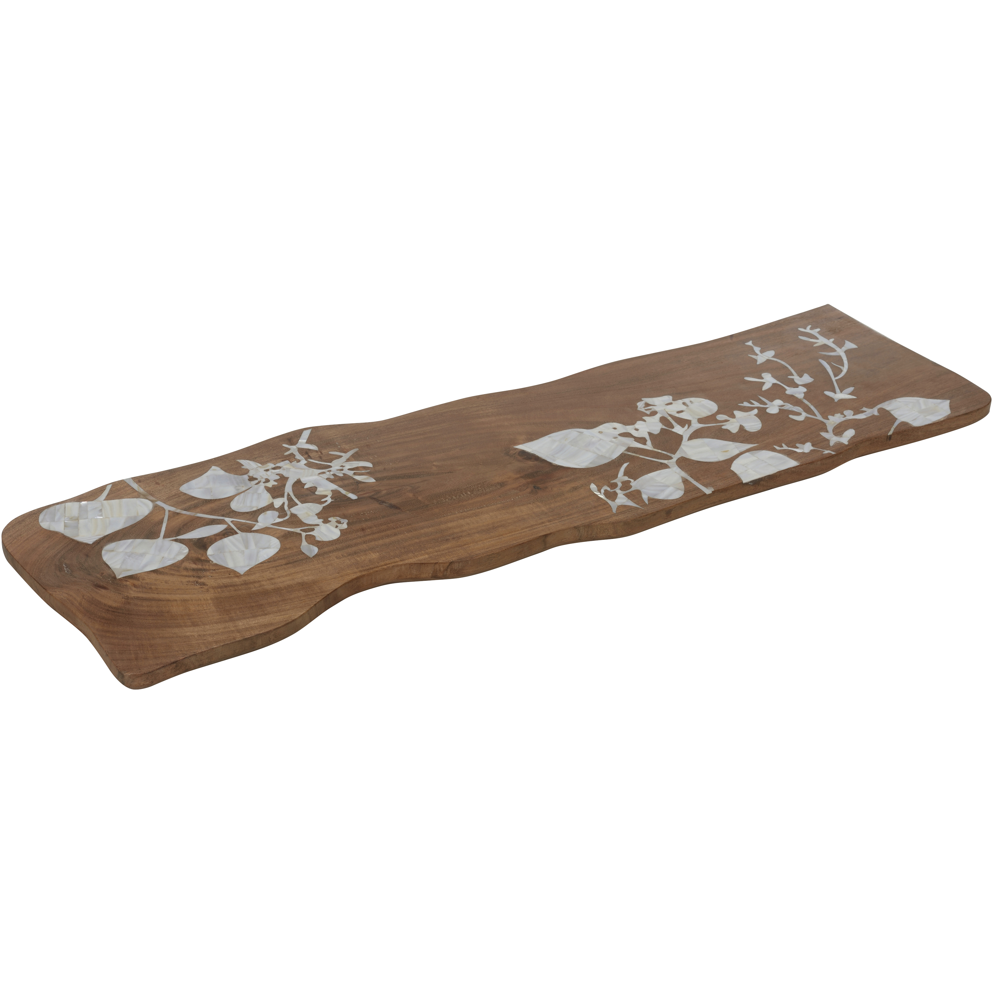 Mother of Pearl Eucalyptus Brown and White/Cream Bath Board