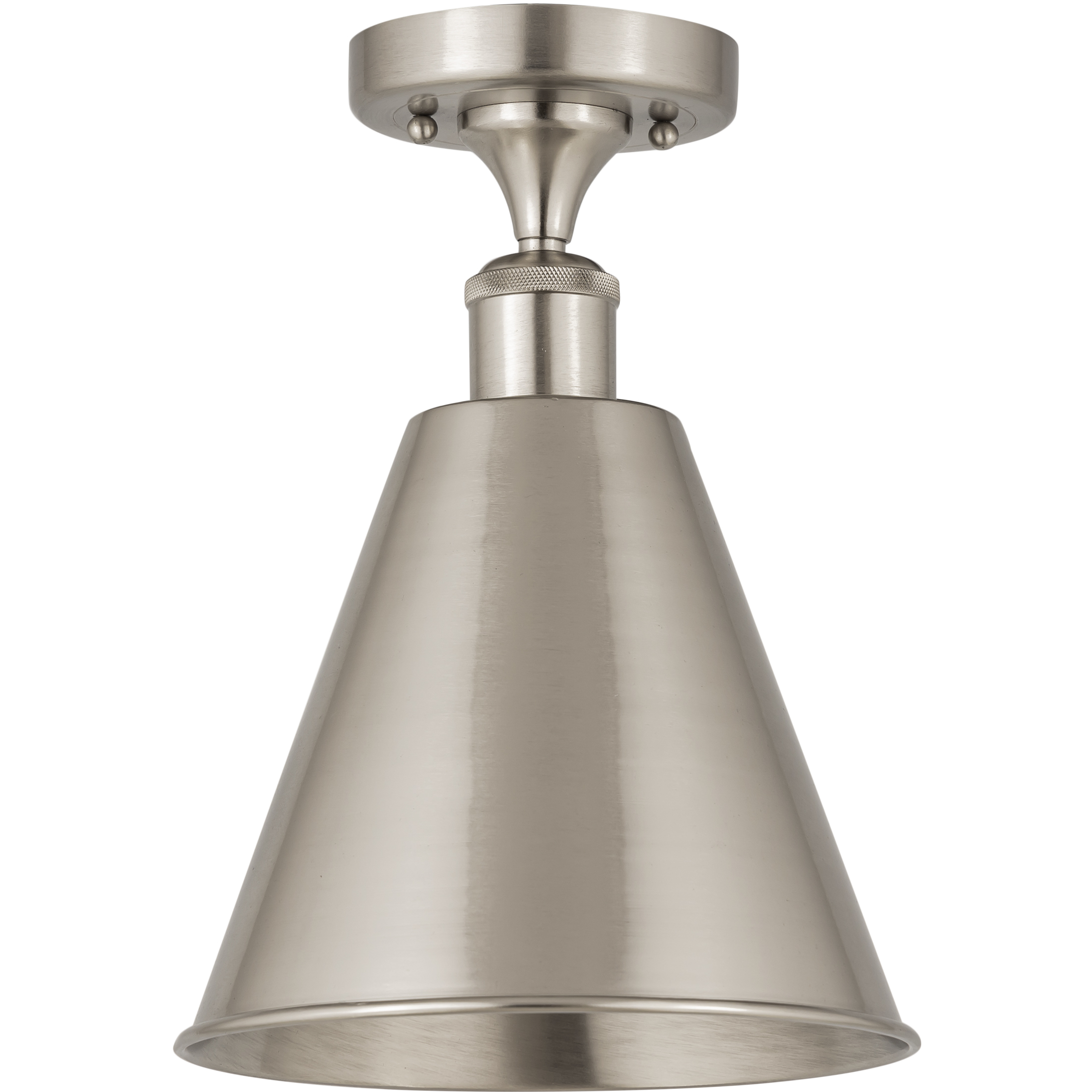 Ballston Cone LED 8 inch Brushed Satin Nickel Semi-Flush Mount Ceiling Light