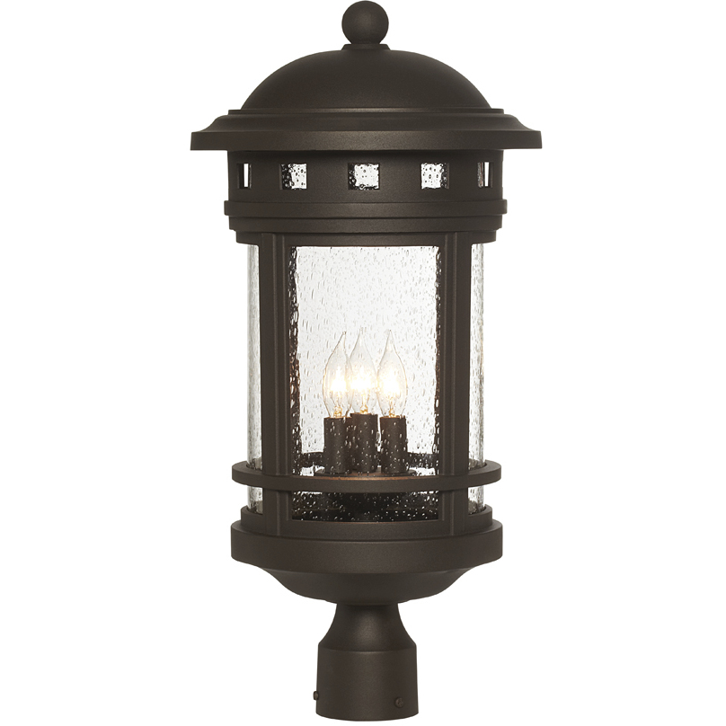 Sedona 3 Light 23 inch Oil Rubbed Bronze Outdoor Post Lantern in Seedy