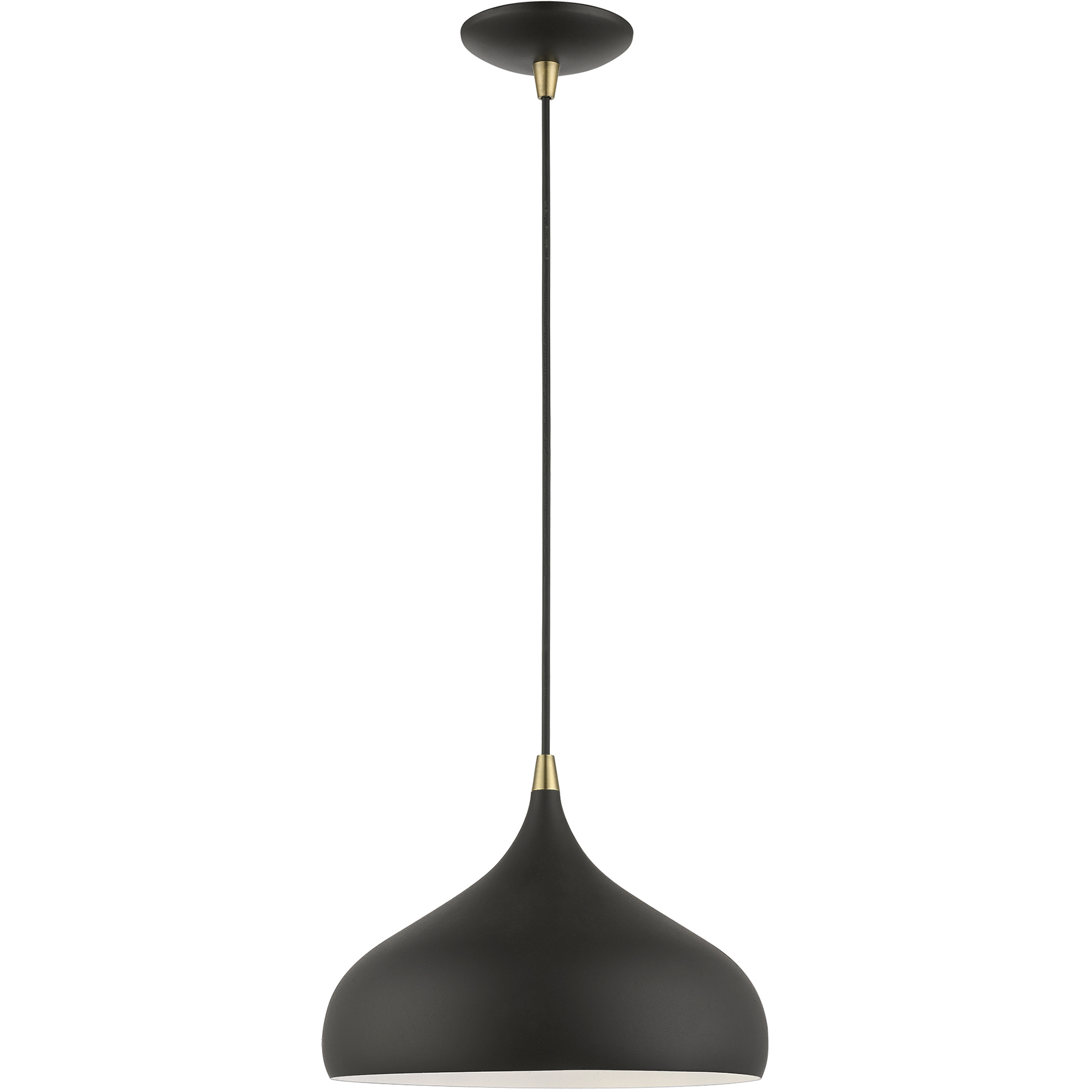Amador 1 Light 11.75 inch Textured Black with Antique Brass Accents Pendant Ceiling Light