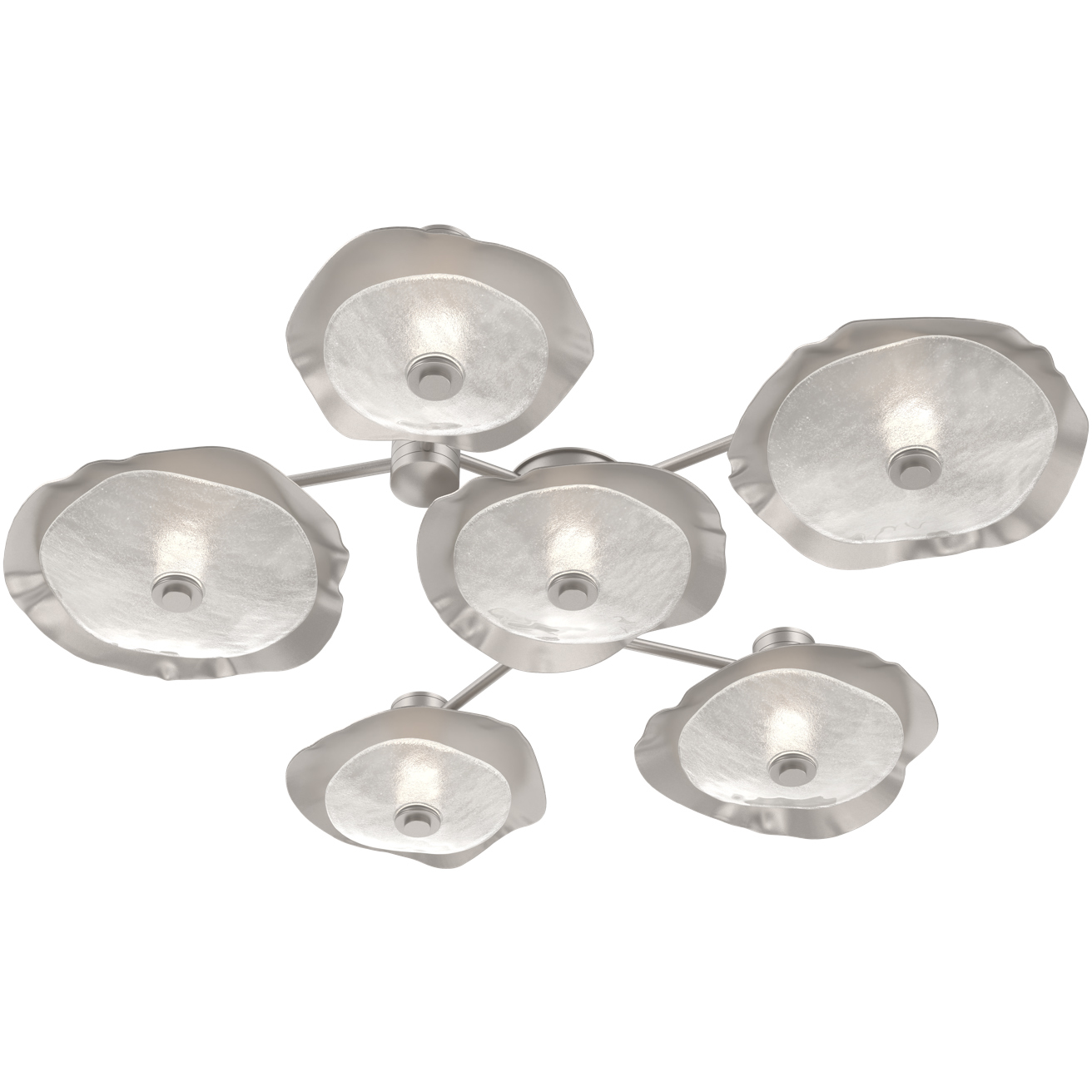 Cumulus LED 56.8 inch Beige Silver with Clear Granite Glass Hub & Spoke Ceiling Light