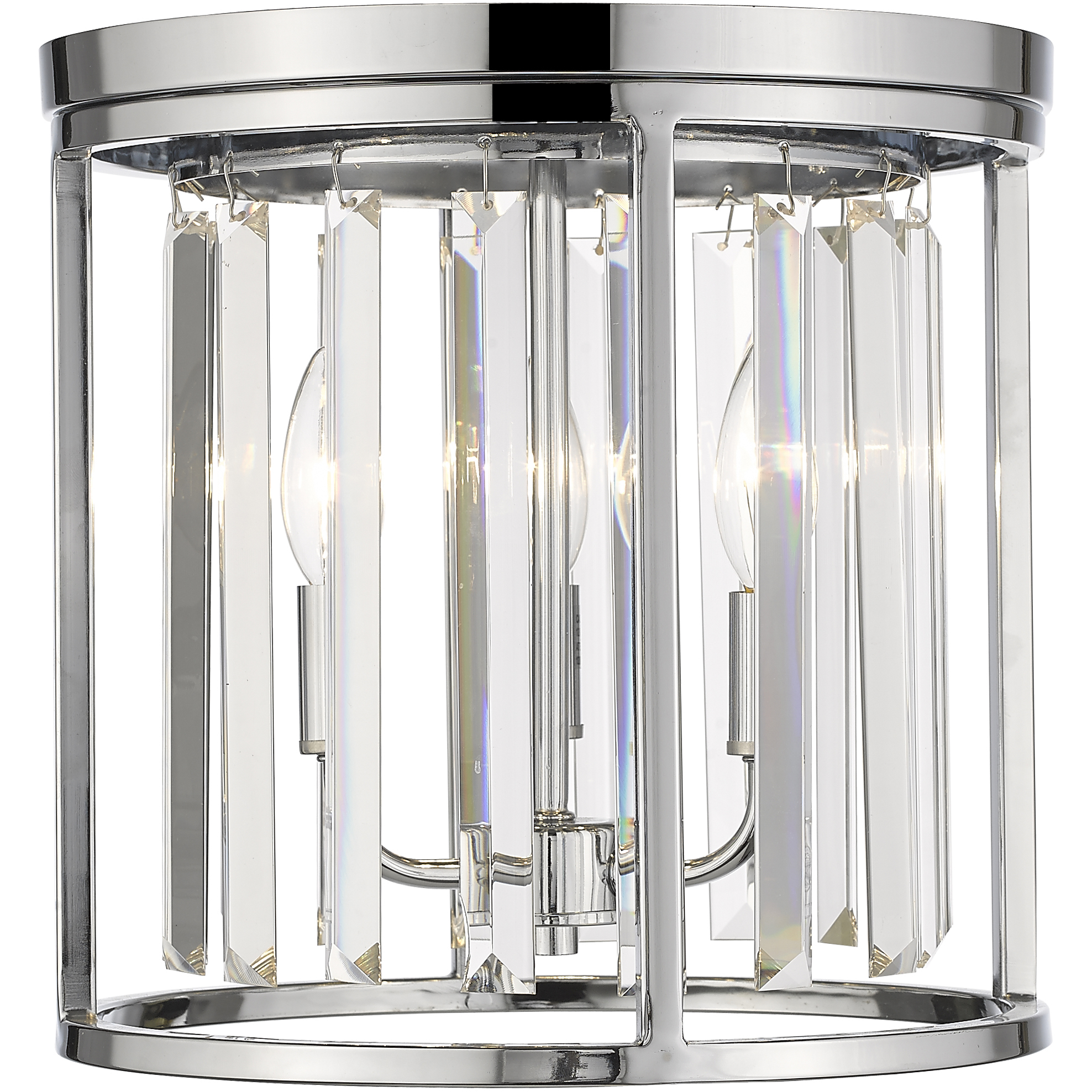 Monarch 3 Light 12 inch Chrome Flush Mount Ceiling Light in 9