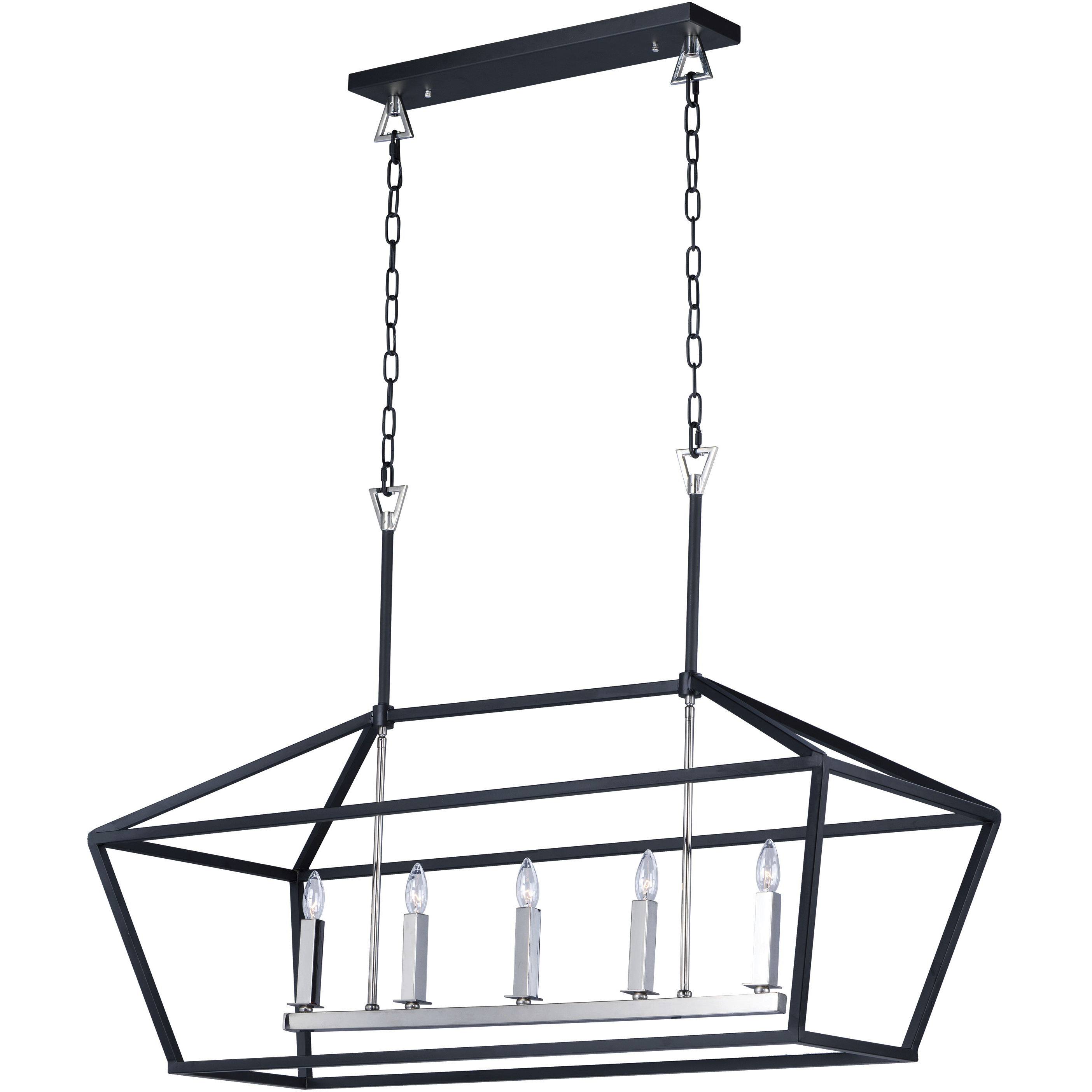 Abode 5 Light 18.5 inch Textured Black and Polished Nickel Single-Tier Chandelier Ceiling Light