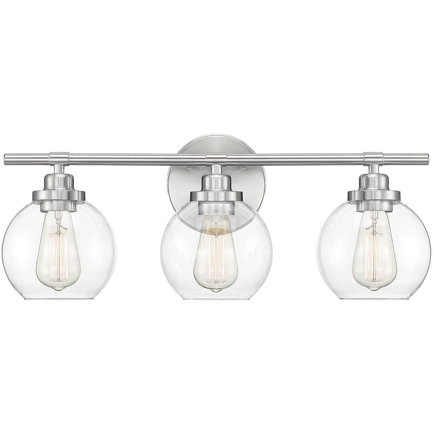 Carson 3 Light 22.5 inch Satin Nickel Bathroom Vanity Light Wall Light, Essentials