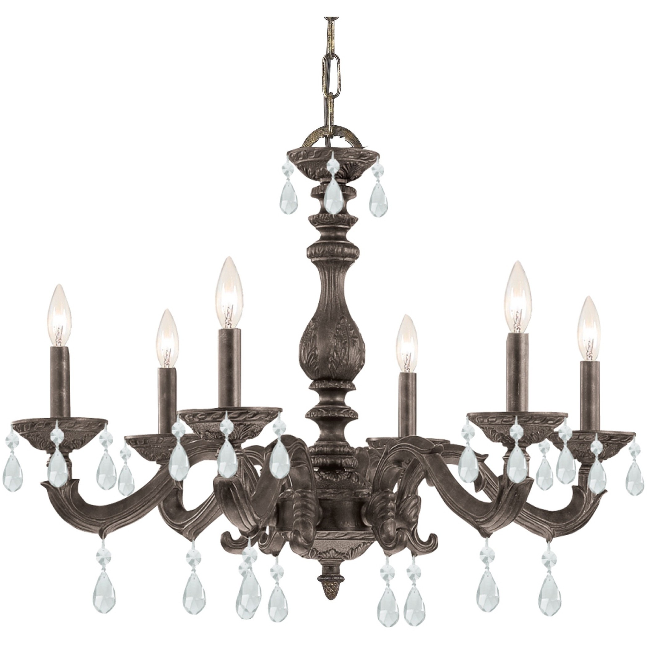 Paris Market 6 Light 28 inch Venetian Bronze Chandelier Ceiling Light in Clear Hand Cut